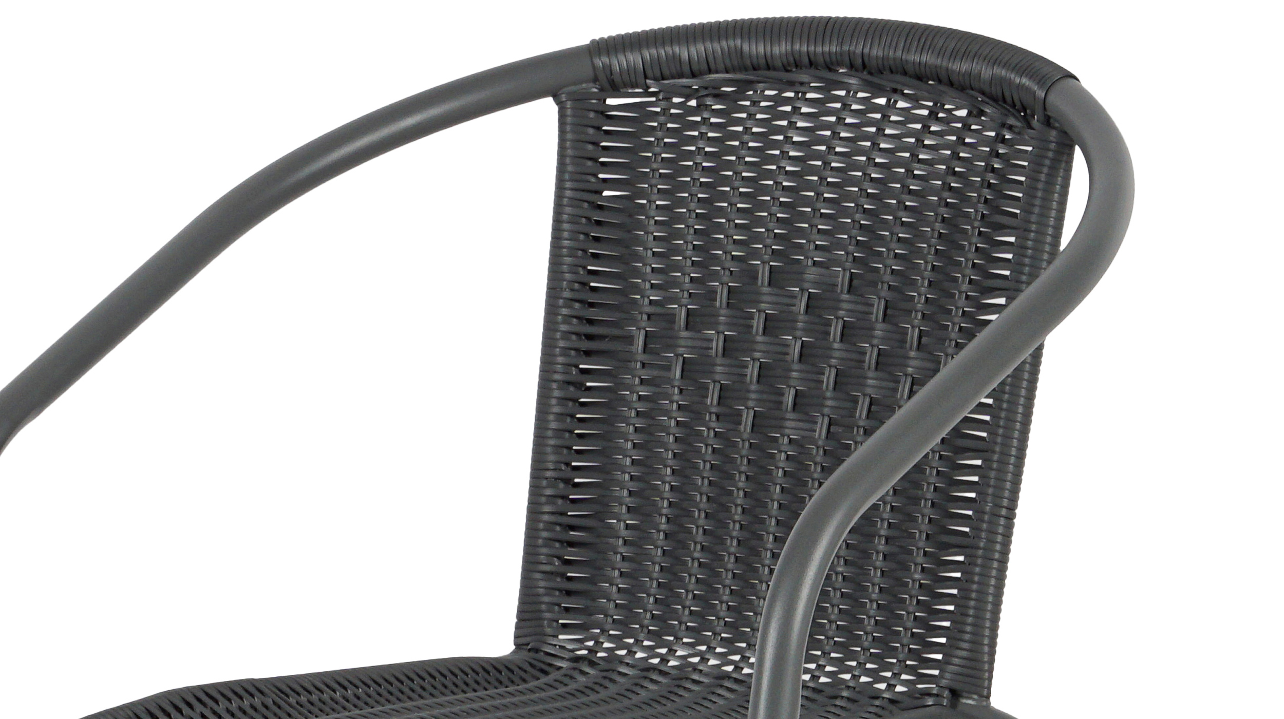 Gartenstuhl Polyrattan schwarz mit Armlehnen - ELEN