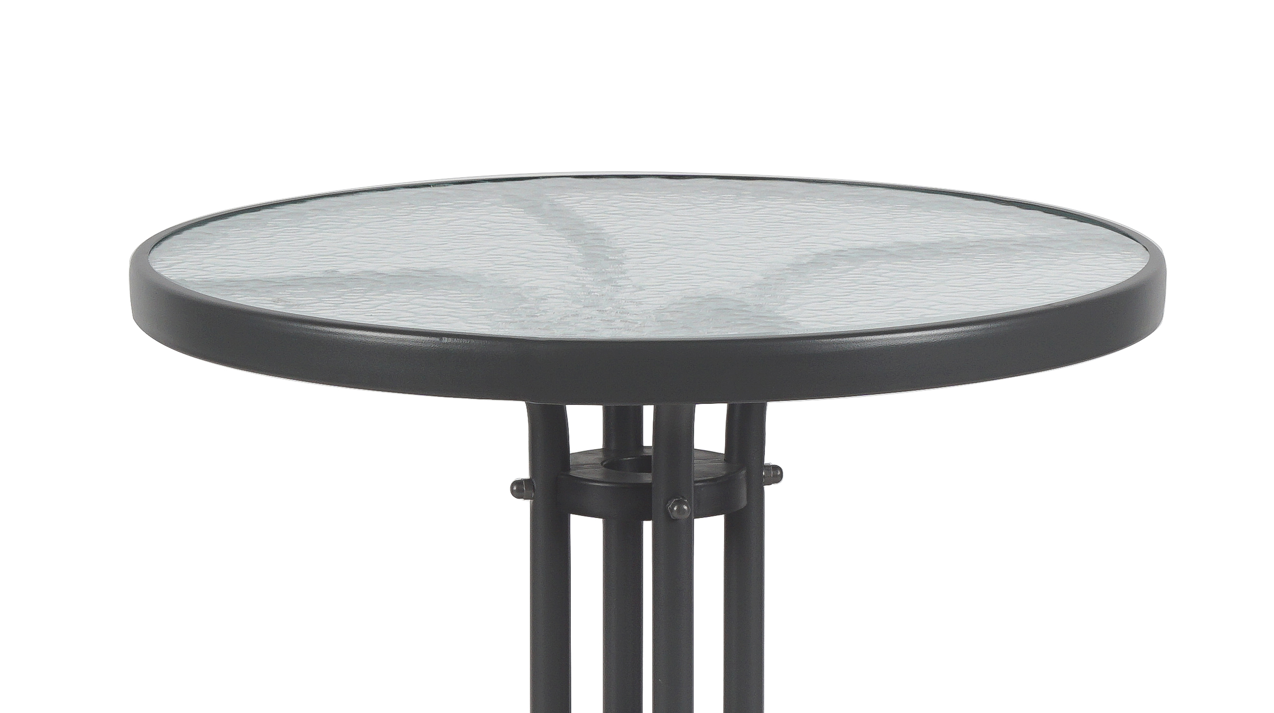 Gartentisch rund 60 x 60 cm anthrazit - mit Glasplatte - MARLO