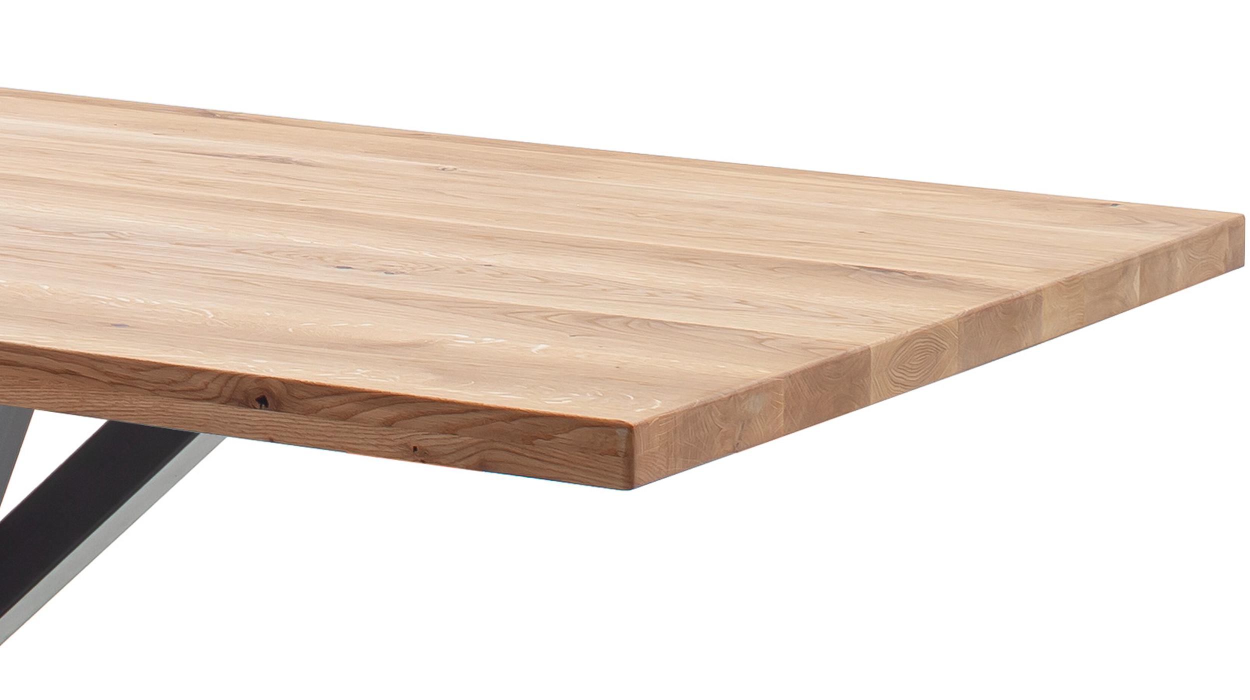 Esstisch Massivholztisch 160 cm massiv Wildeiche geölt - DEBA