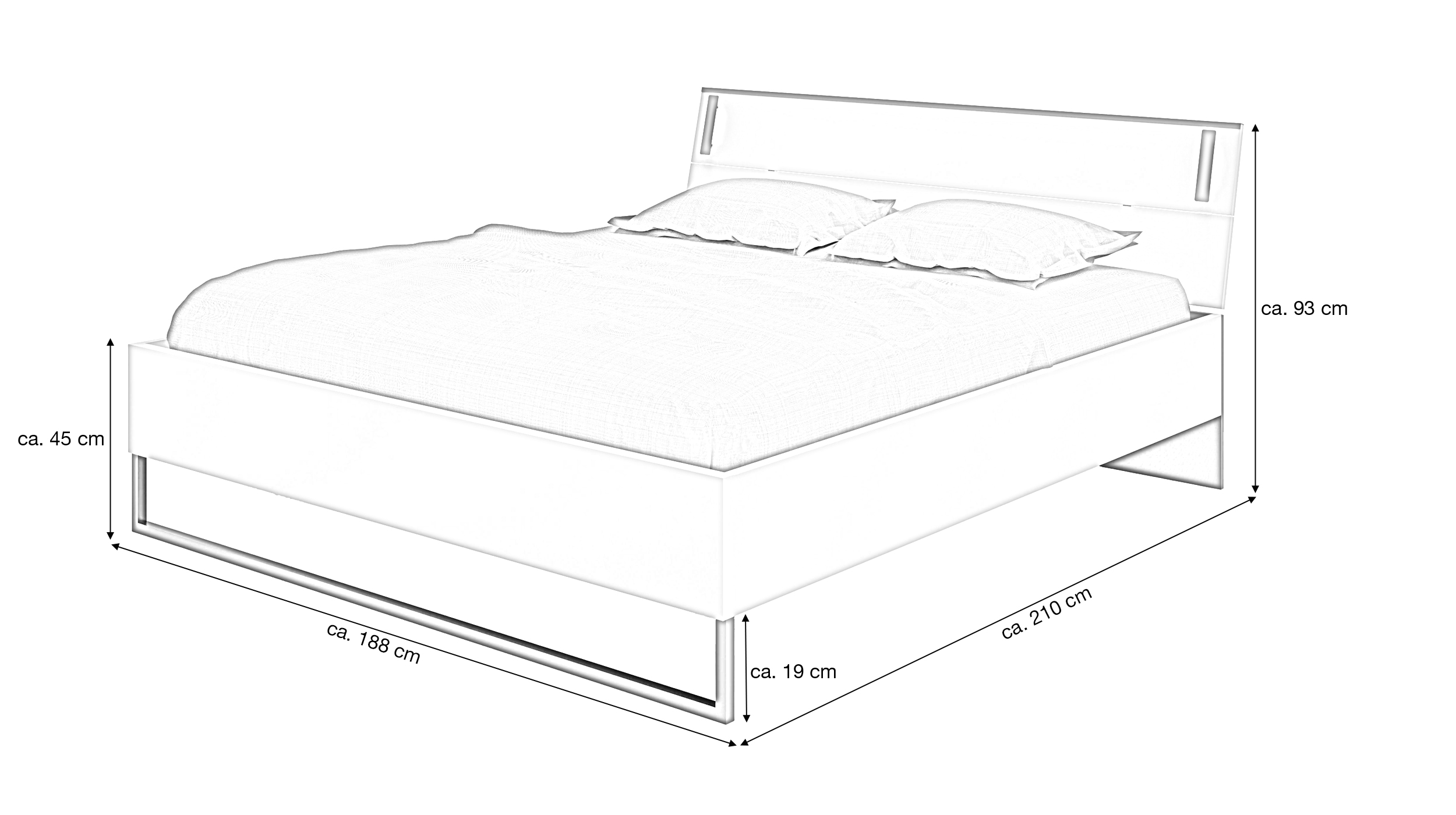 Doppelbett Futonbett 180 x 200 cm grau - SAIGON
