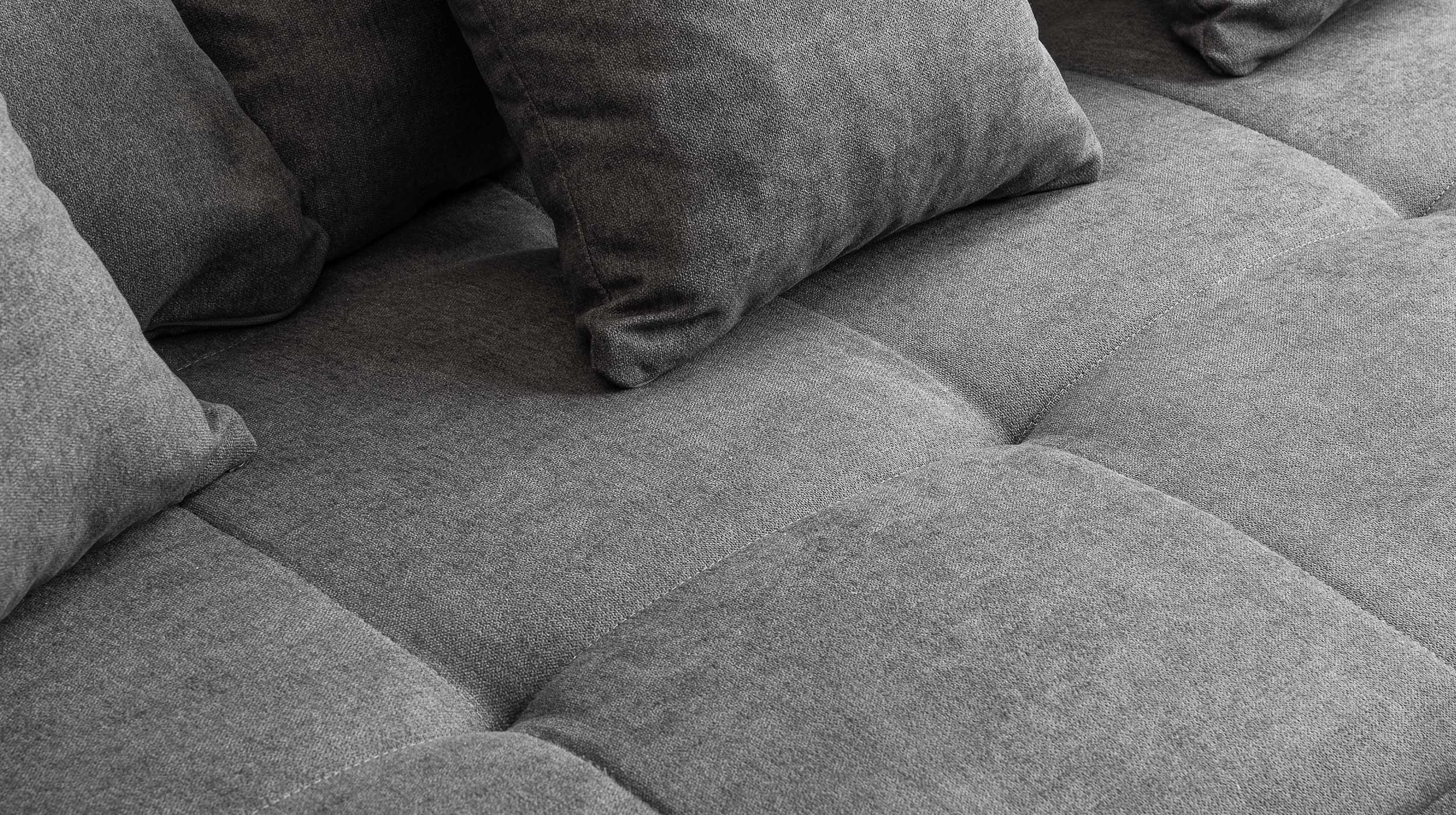 Big Sofa grau Stoffbezug - Microfaser - 254 cm - BORNEO