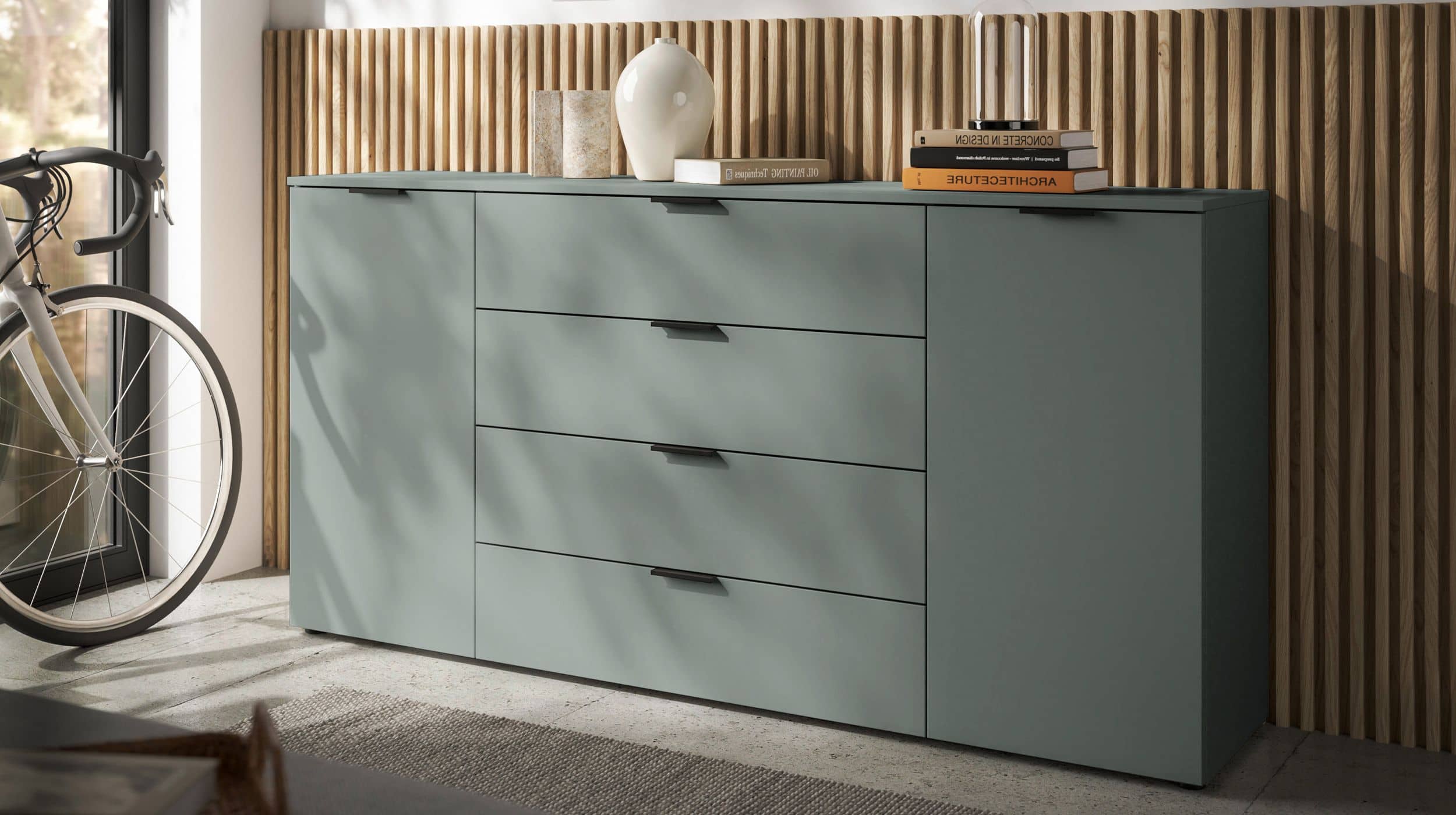 Sideboard mit 4 Schubladen grün 180 cm - LINZ