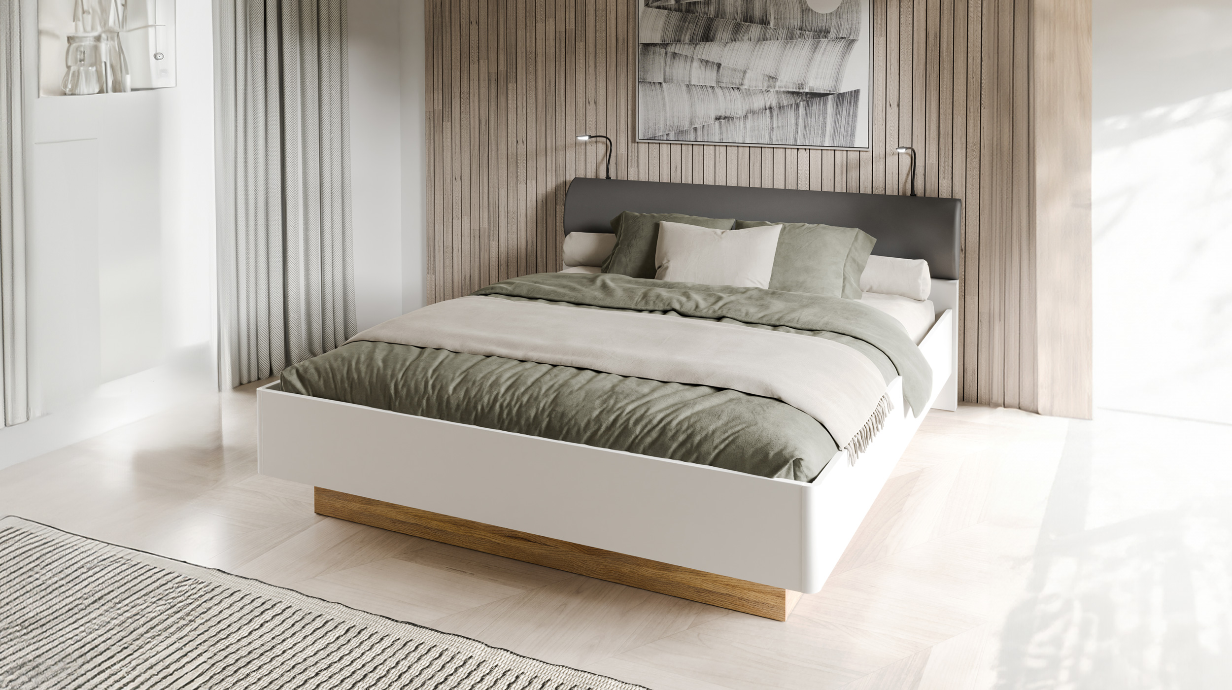 Doppelbett Futonbett 180 x 200 cm weiß - MAYACUS 