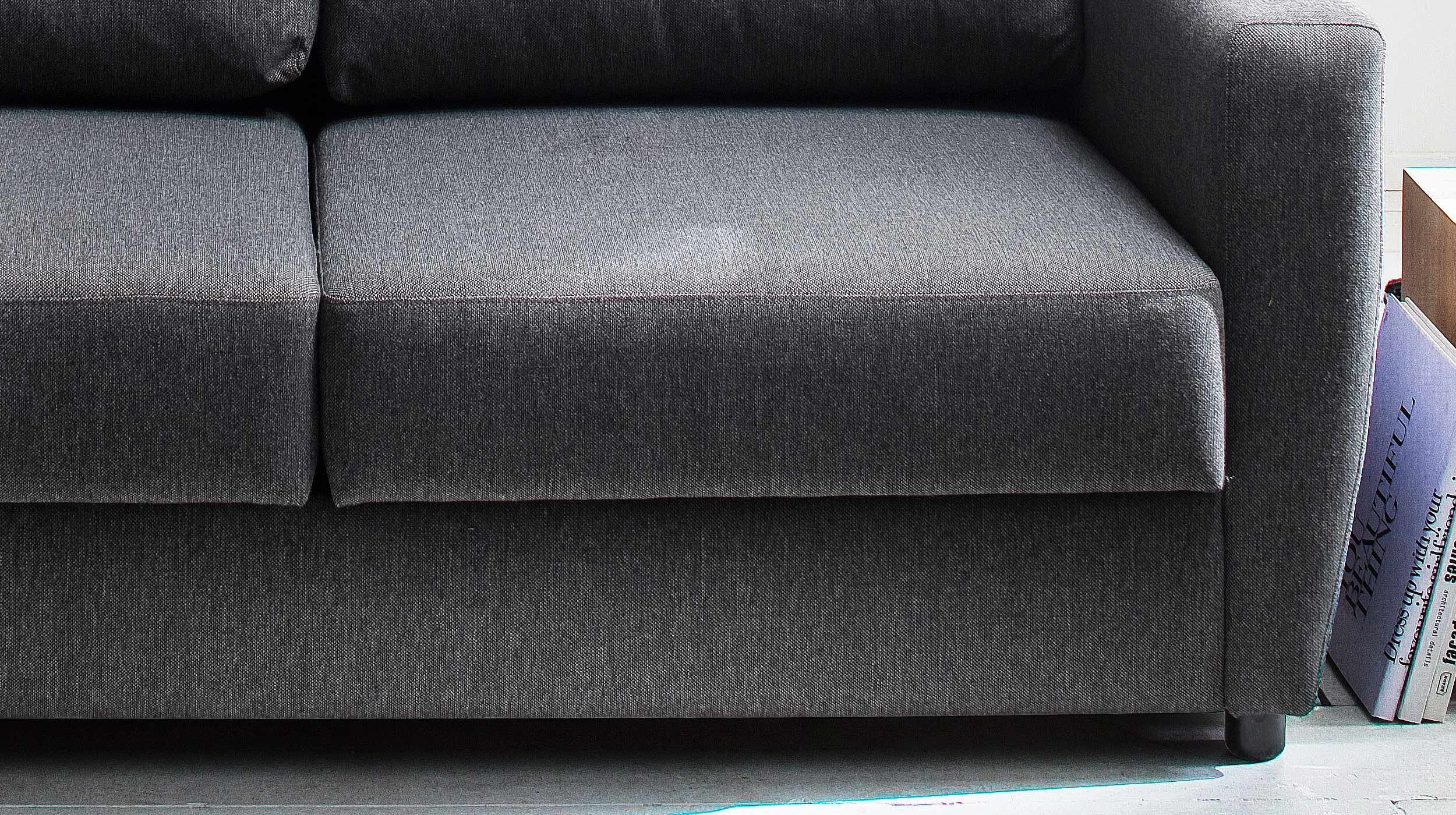 Schlafsofa grau Federkern 176 x 74 cm - MÜRITZ
