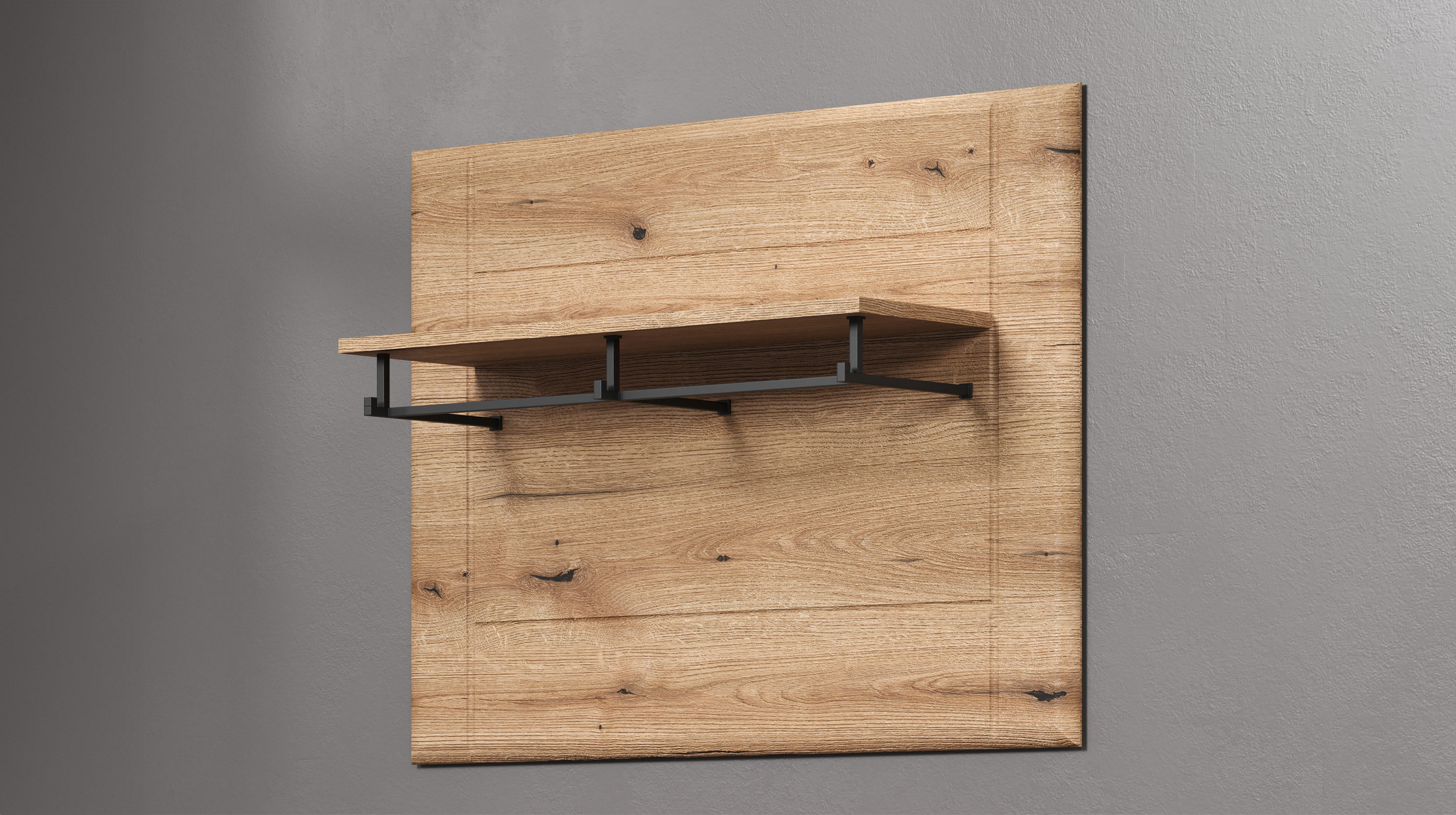 Wandgarderobe Paneel 91 x70 cm Eiche - JARON  Wandgarderobe Paneel 91 x70 cm Eiche - JARON