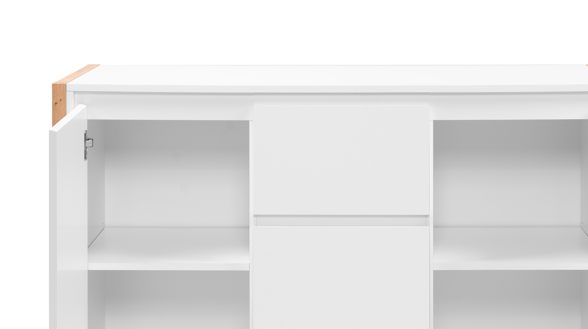 Kommode weiß Artisan Eiche 2-türig 120 x 40 cm - DENVER  Kommode weiß Artisan Eiche 2-türig 120 x 40 cm - DENVER