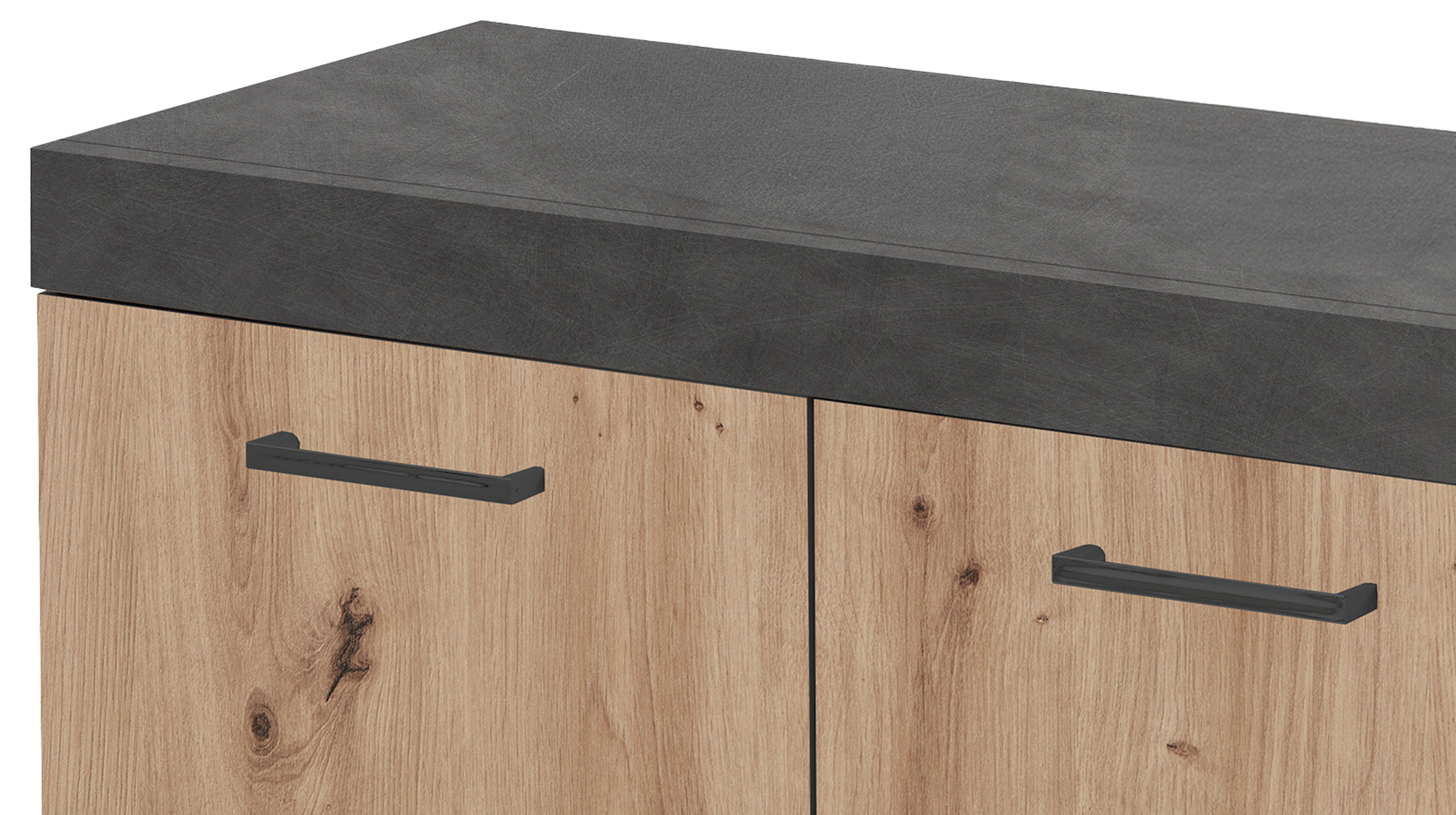 Garderobenbank anthrazit Artisan Eiche 80 cm - BRISTOL