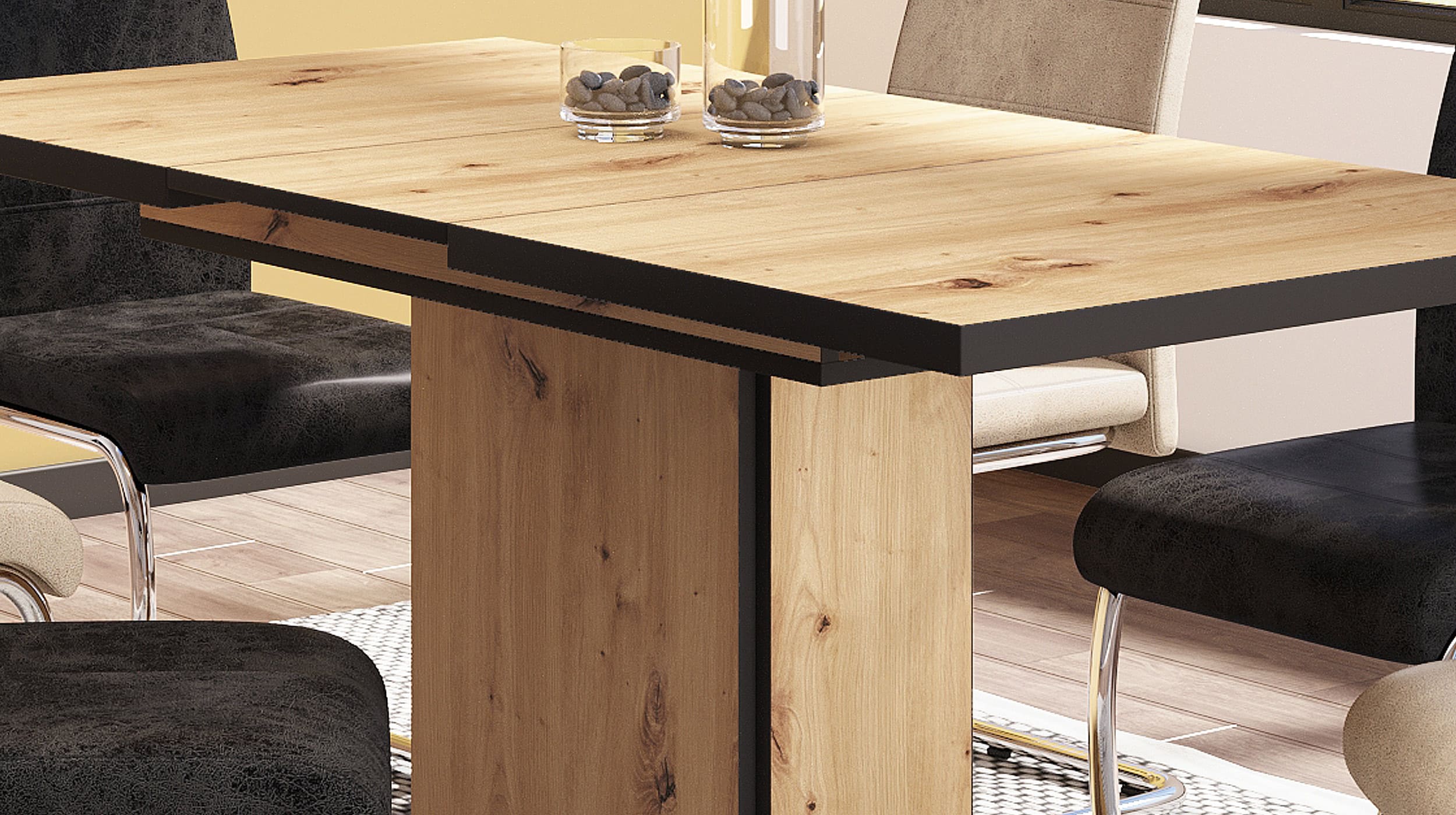 Esstisch 120 - 160 cm ausziehbar Artisan Eiche - ARIANA