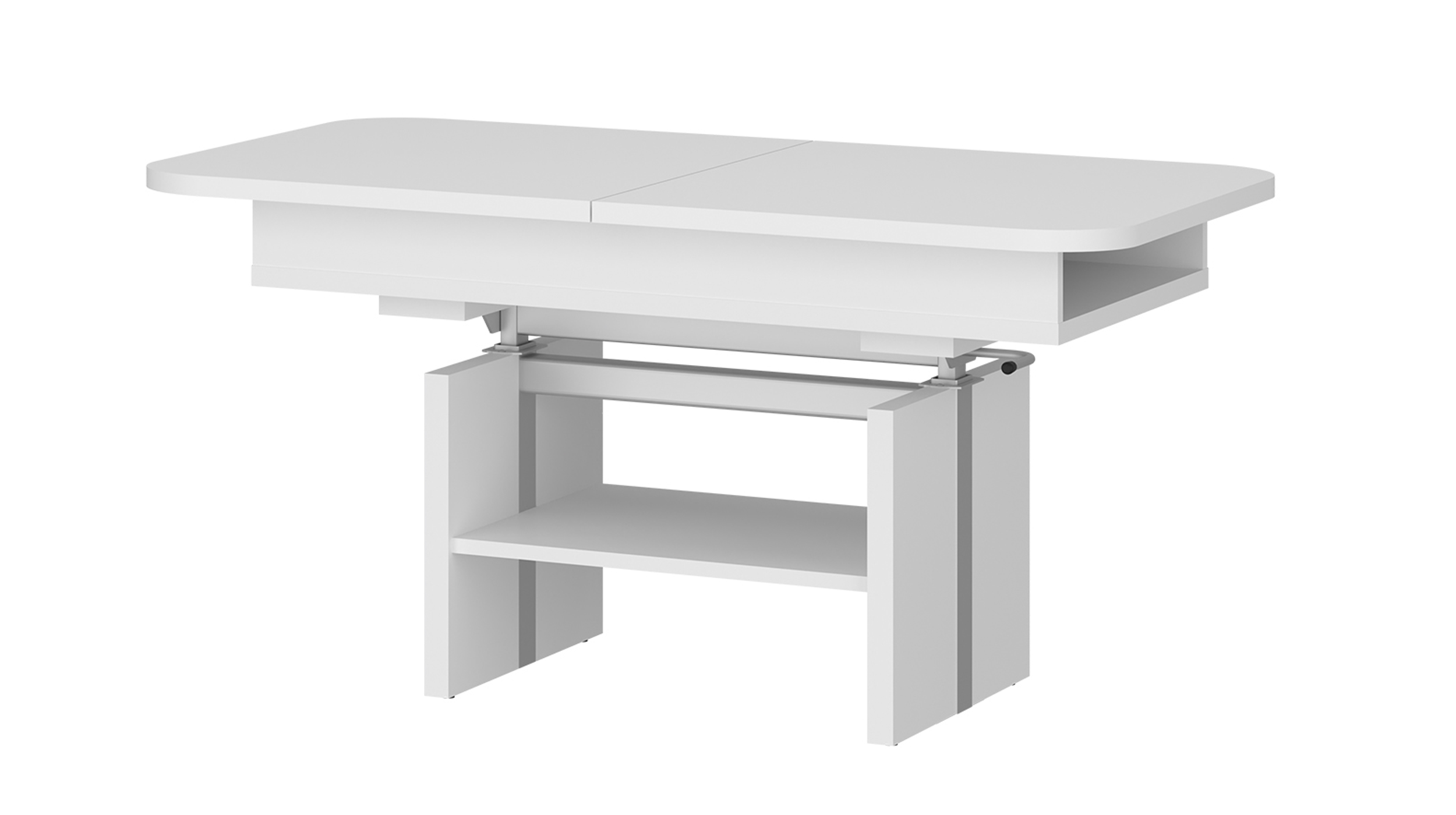 Couchtisch höhenverstellbar weiß 110 cm - ausziehbar - CORTADO Couchtisch höhenverstellbar weiß 110 cm - ausziehbar - CORTADO