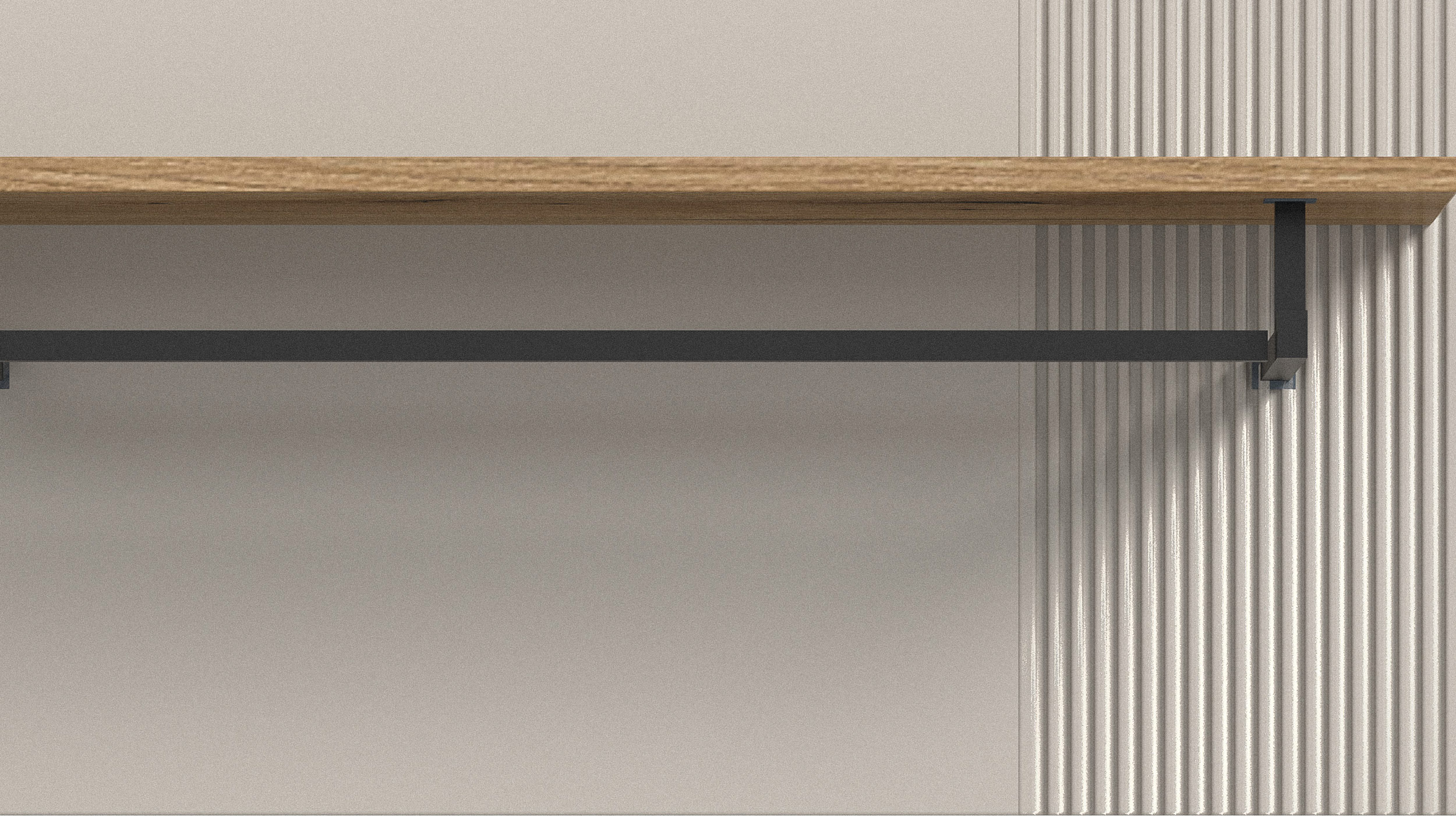 Wandgarderobe Paneele Beige Eiche 80 cm - 2-teilig - SLIDE