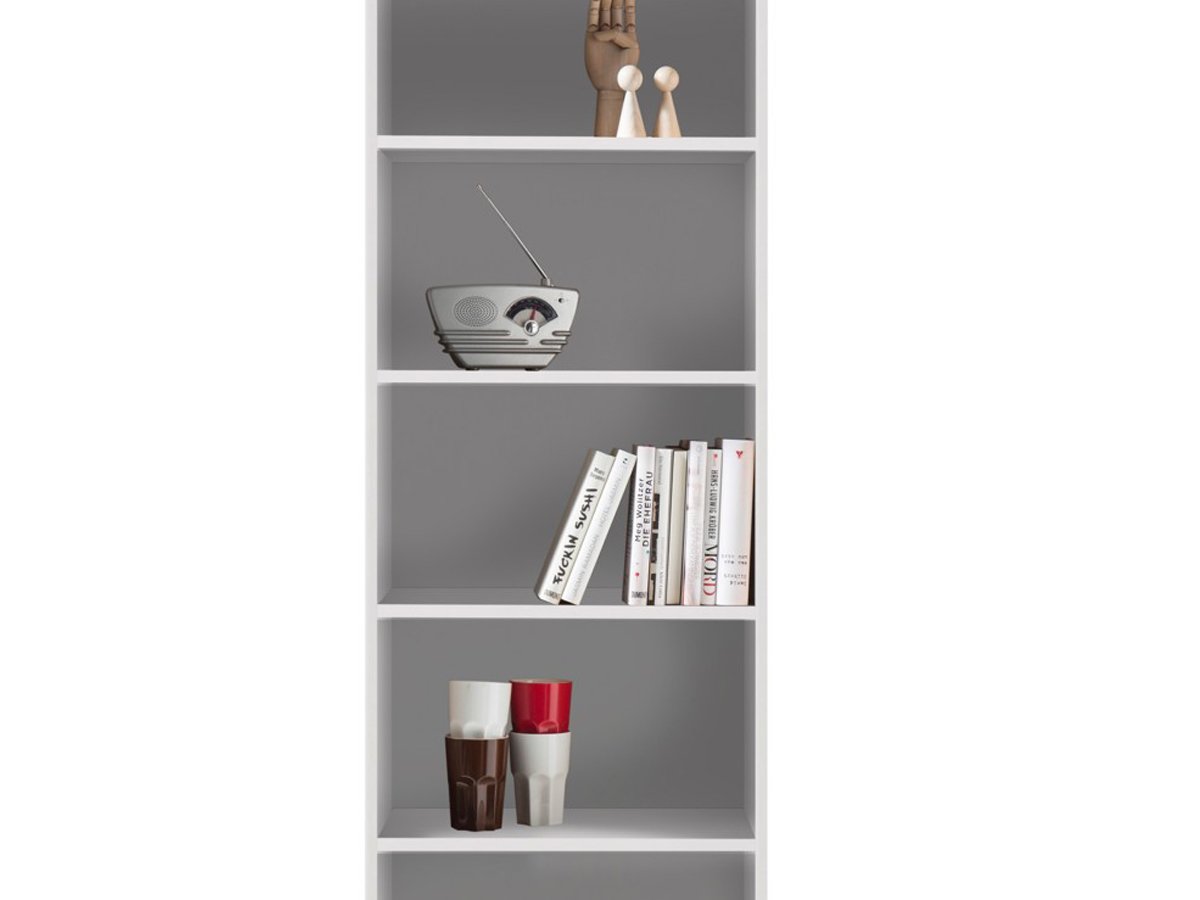 Bücherregal Standregal weiß 54 x 198 cm - 5 Einlegeböden - OPTIMUS