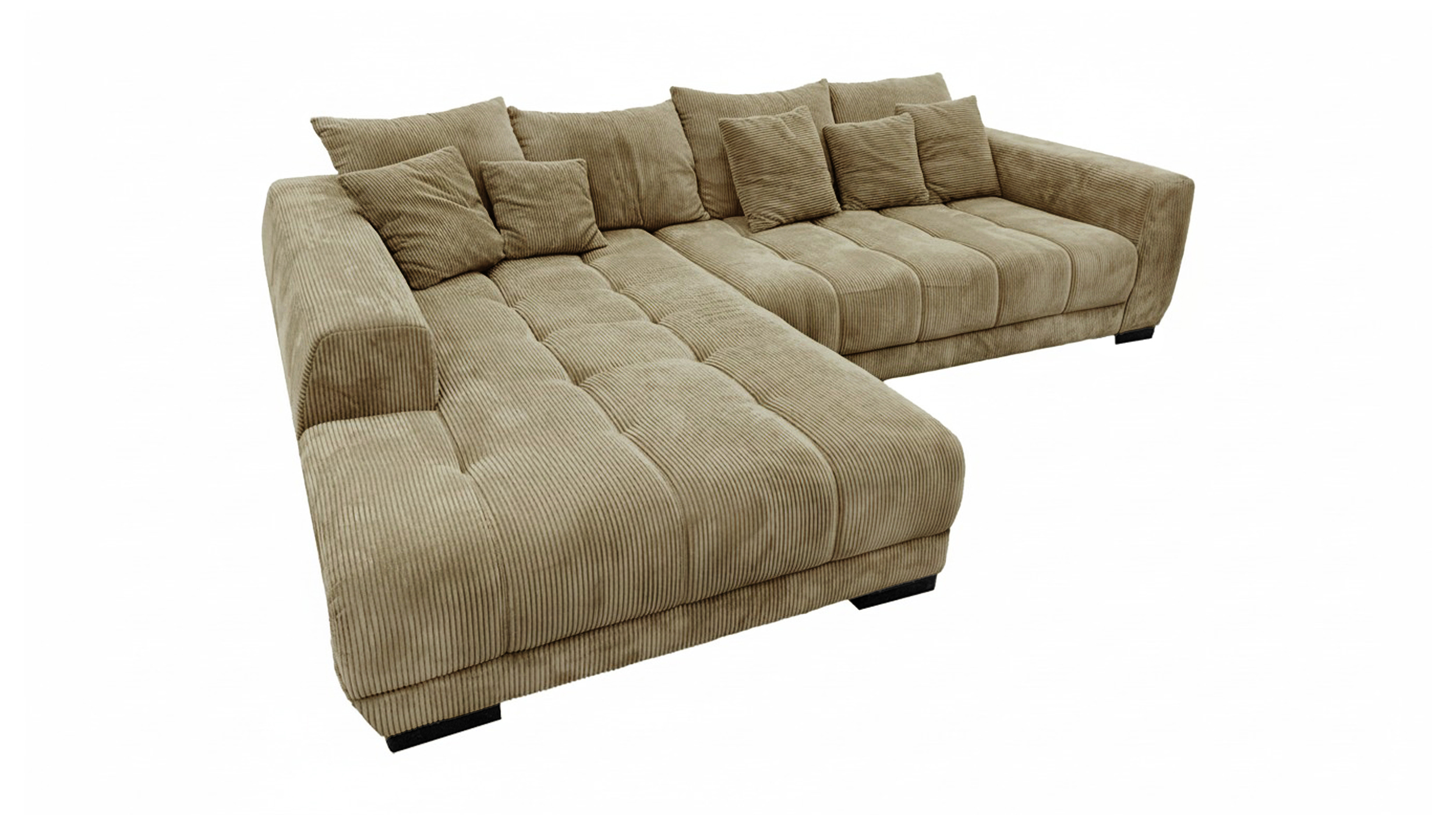 Ecksofa Cord grün 300 x 215 cm - ARTEMIS