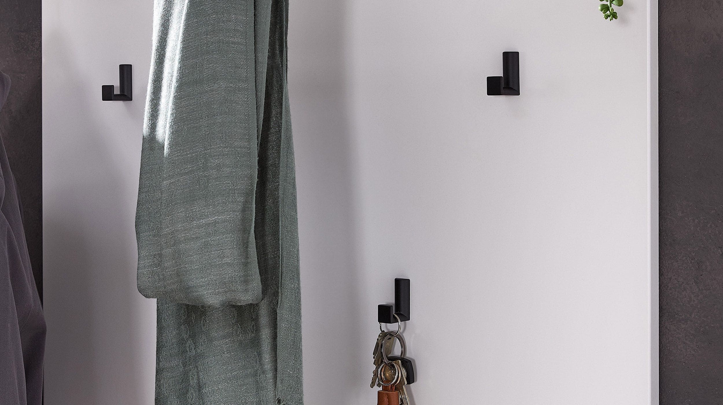 Wandgarderobe Paneele weiß - Artisan Eiche - 80 cm - MEMPHIS 