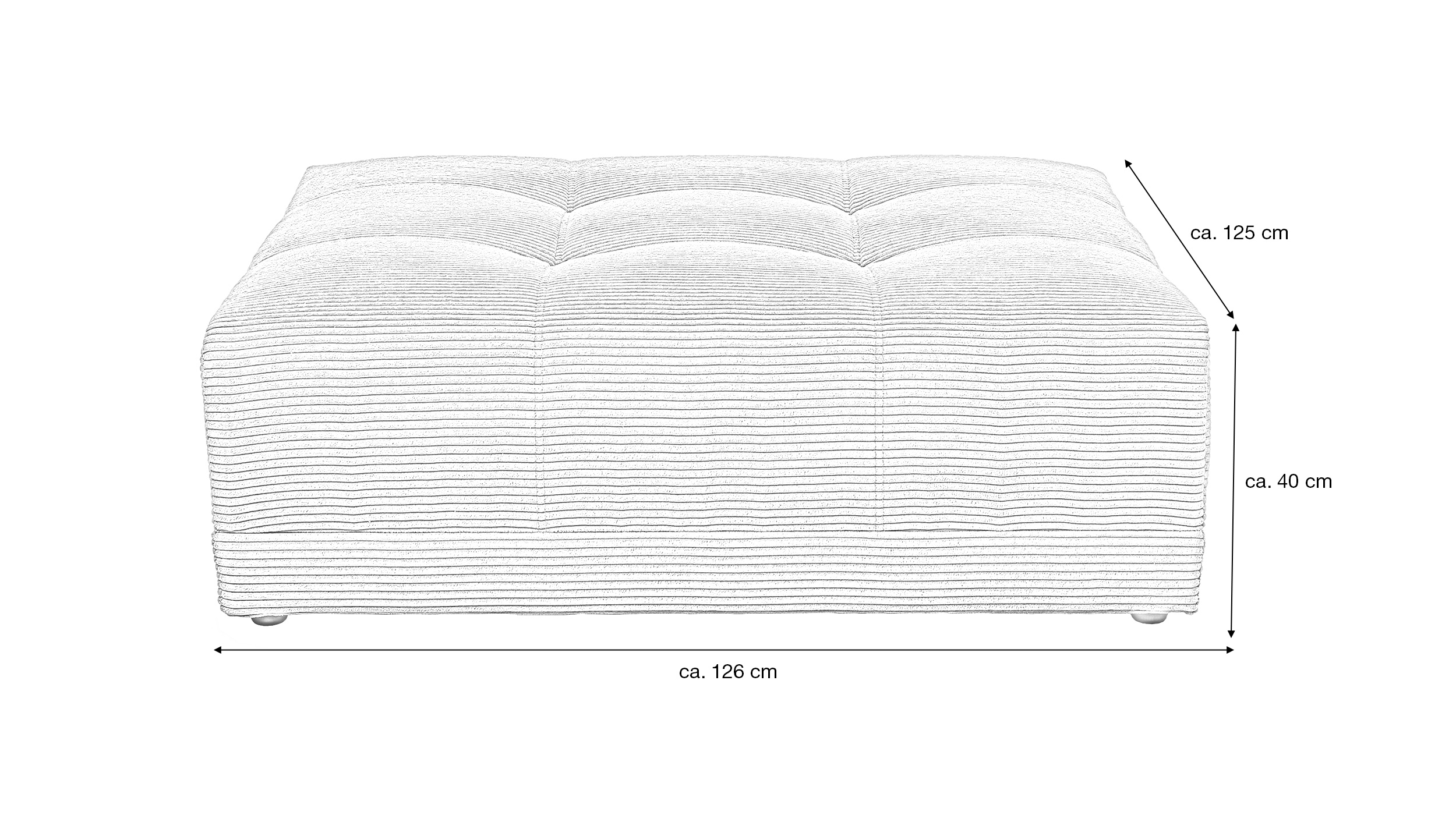 Hocker Sitzhocker 126 x 125 cm Cord grün - JANNI
