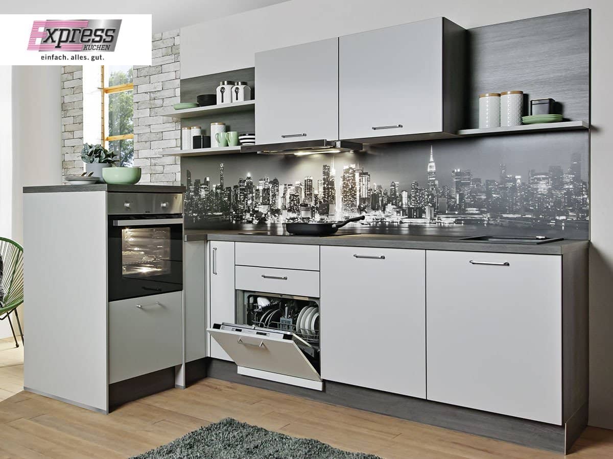 Eckkücke 143,2 x 280 cm - mit Geräten - Küchenfronten matt - WIN