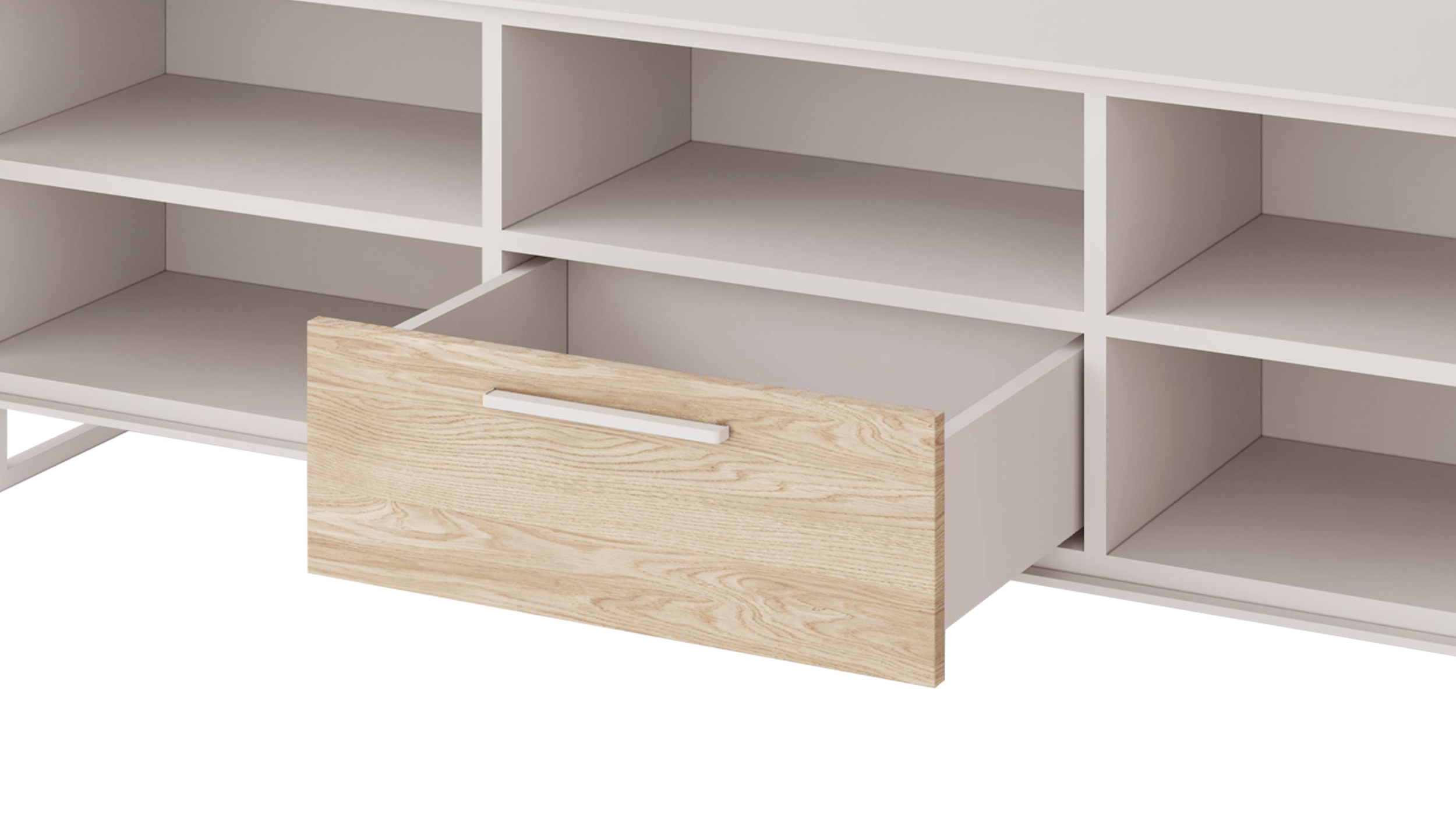 TV - Lowboard Eiche teilmassiv geölt 185 cm TV-Board - KAI 