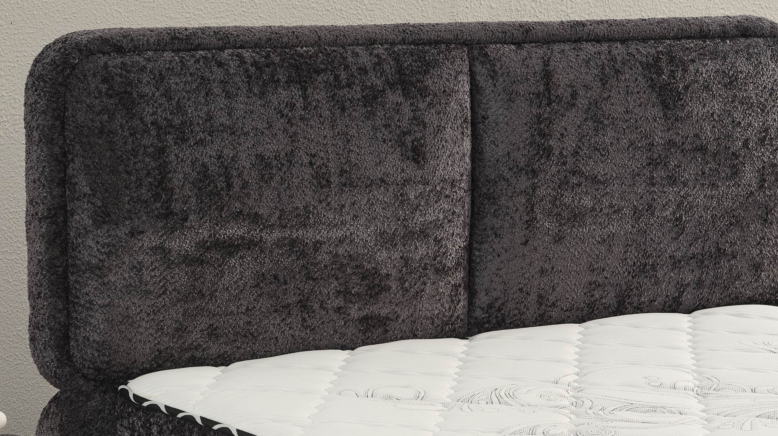 Boxbett 180 x 200 cm Chenille anthrazit Bettkasten - RHODOS