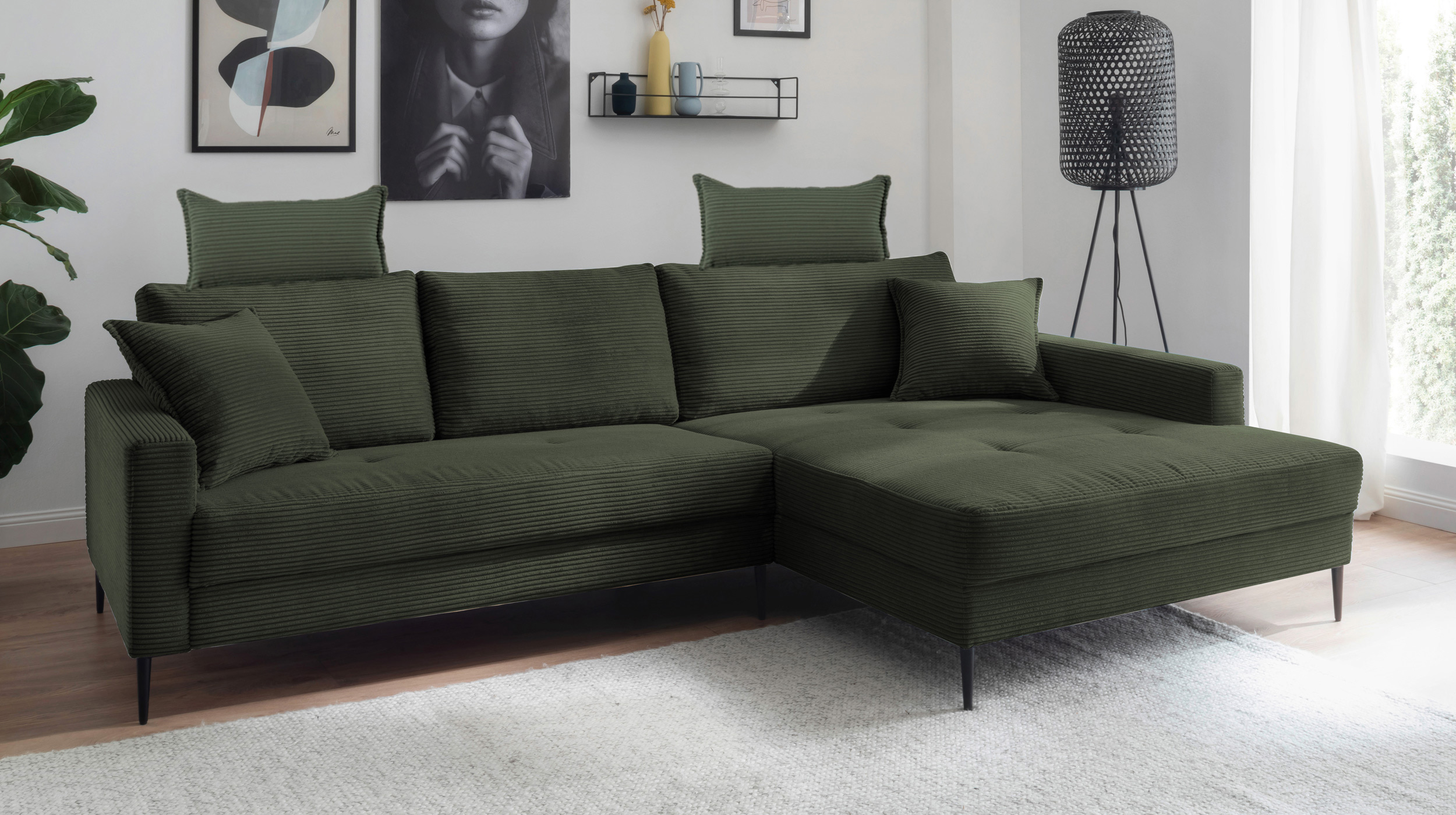 Kopfstütze Cord grün - 75 x 52 cm - SUMMER