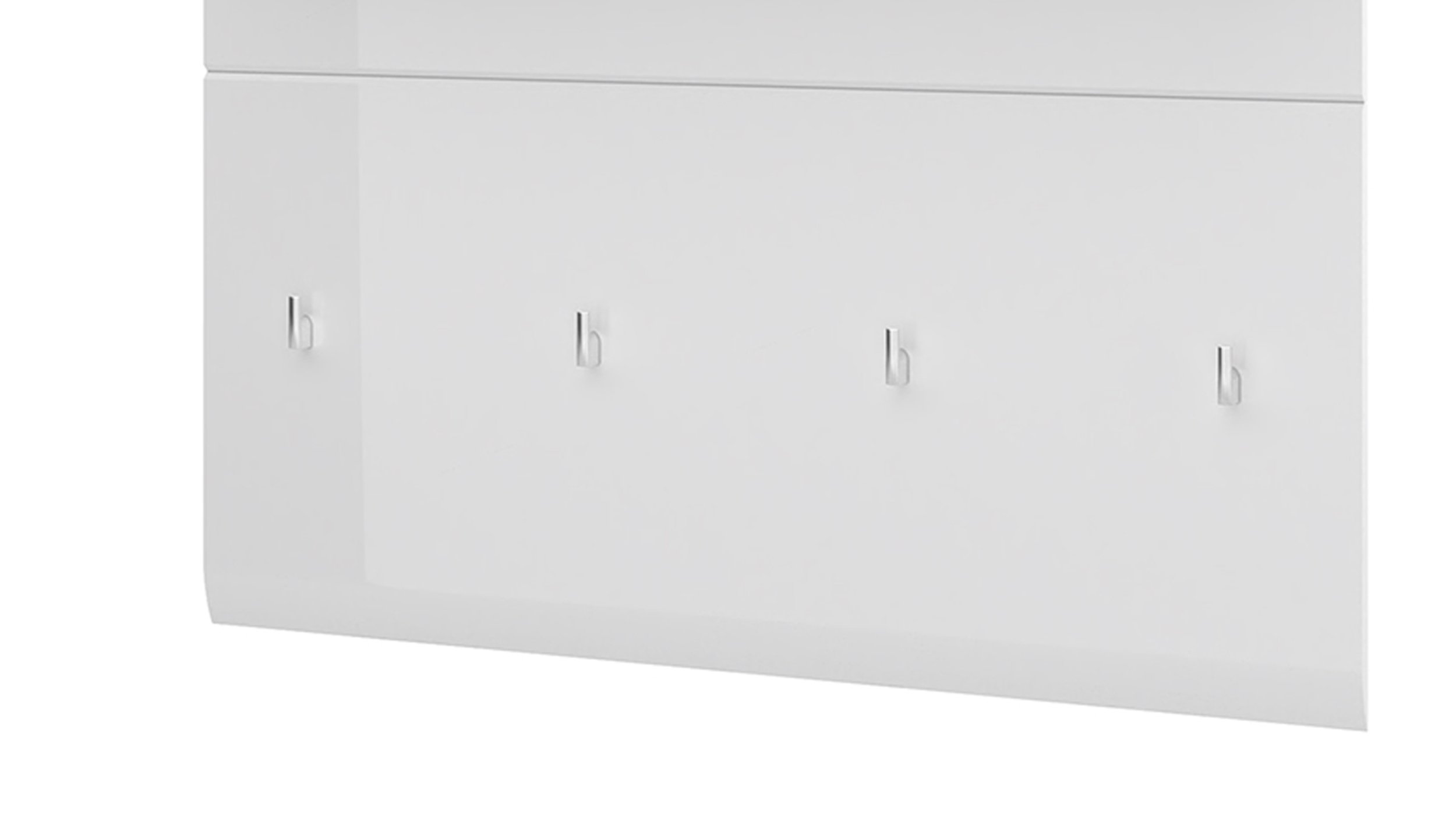 Wandgarderobe Paneel weiß hochglanz 96 cm - MERANO 