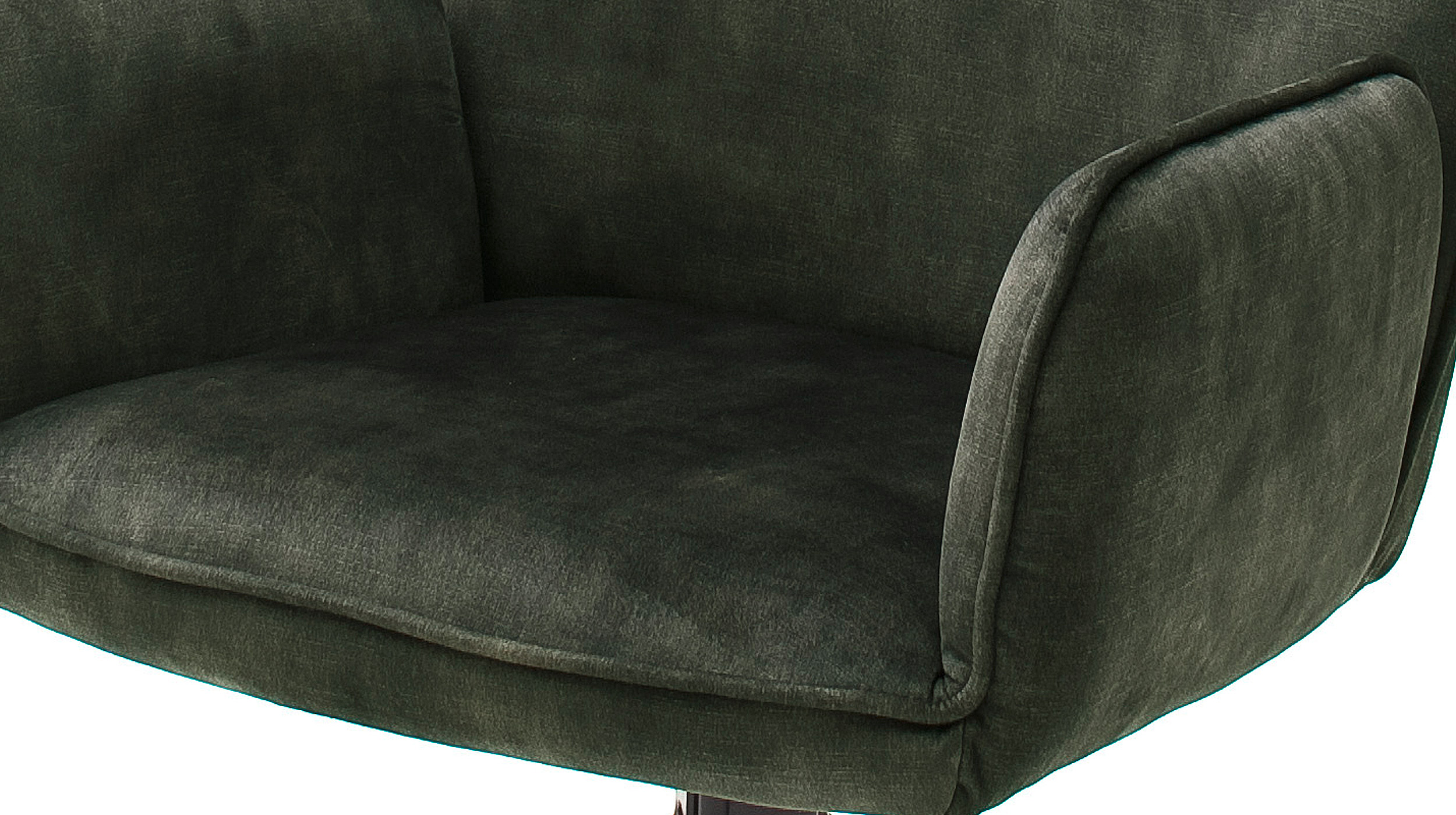 Armlehnstuhl olive Drehstuhl Veloursoptik - OTTAWA