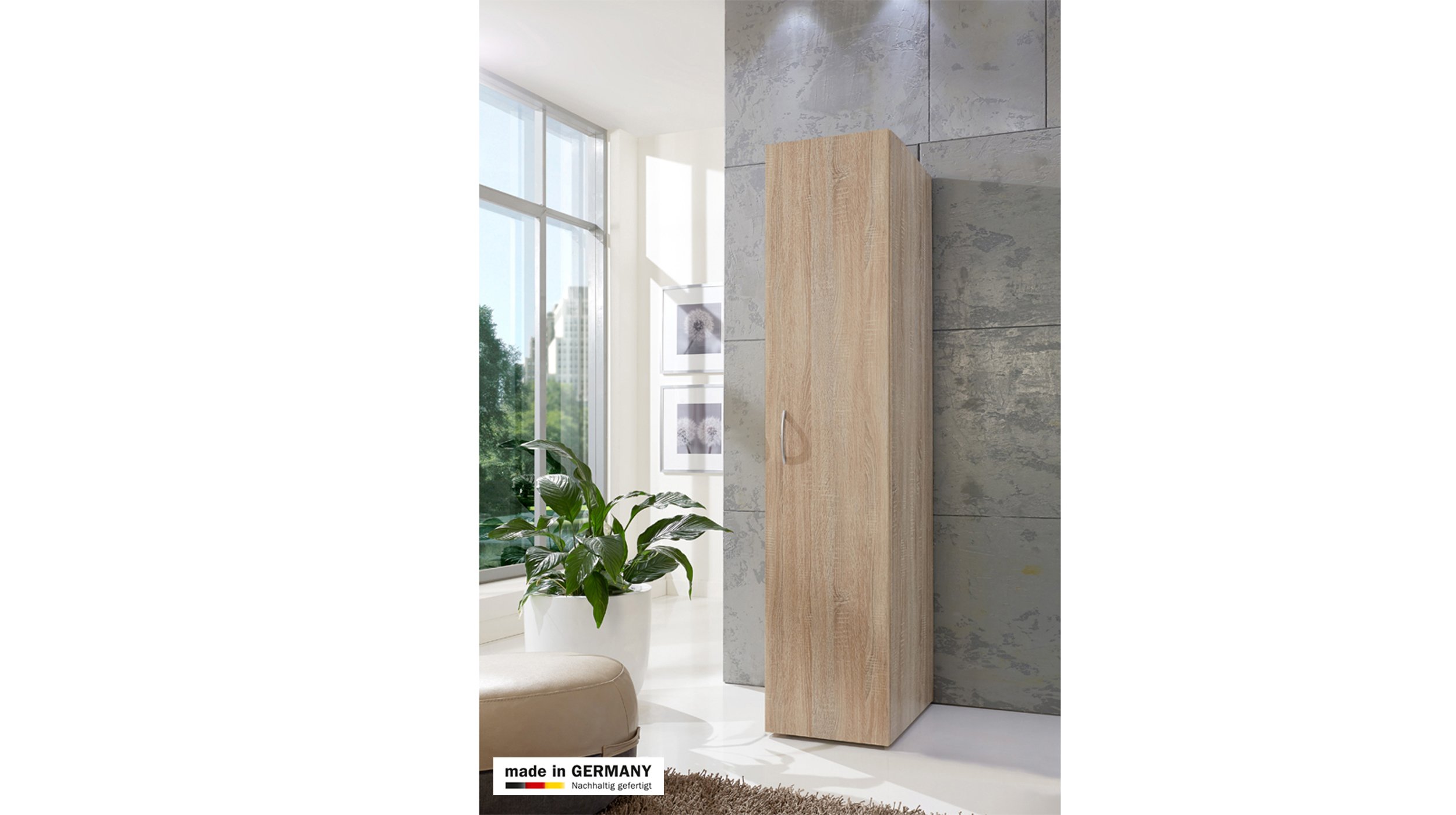 Kleiderschrank - Sägerau Eiche - 45 cm - MULTIRAUM