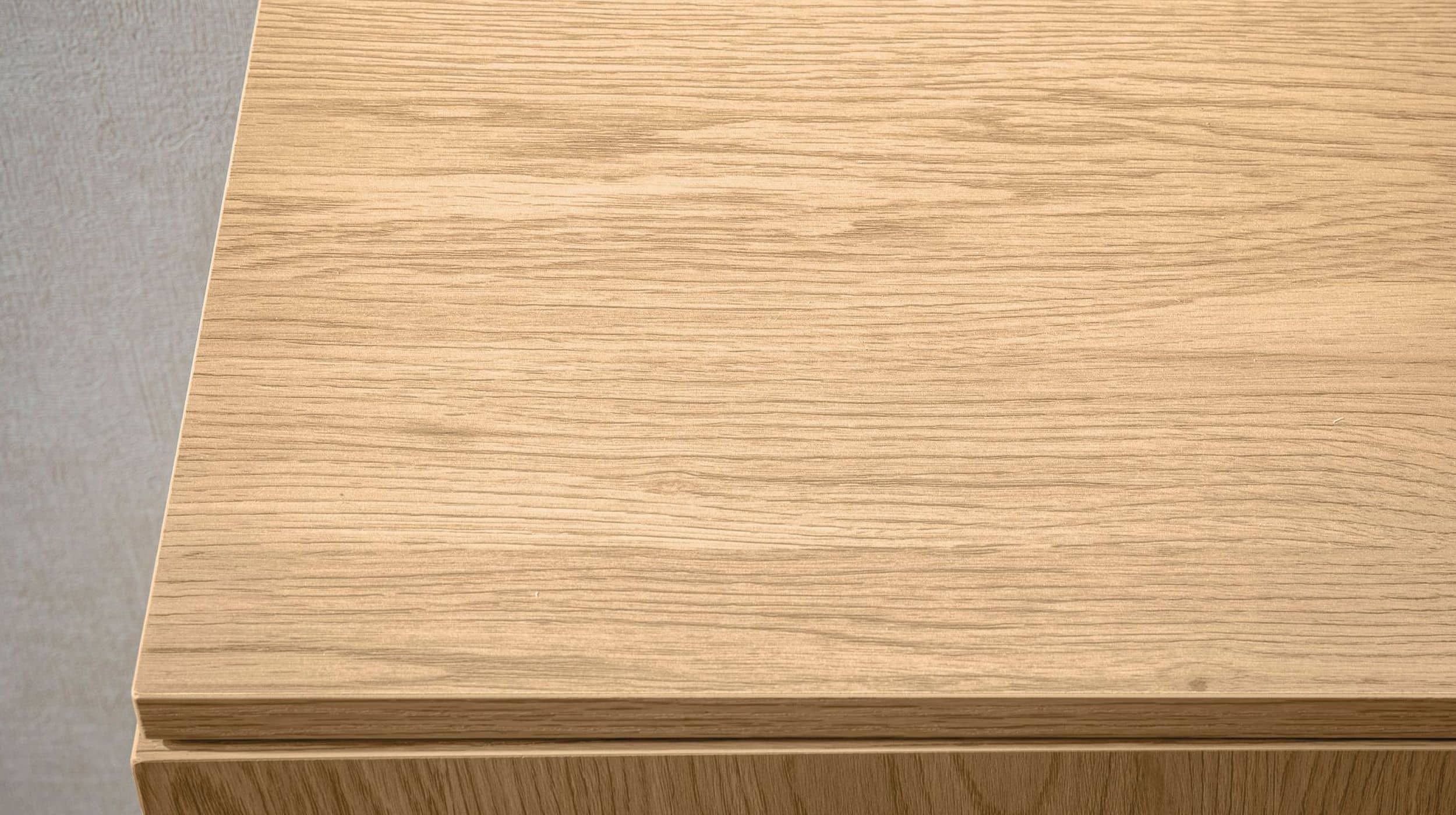 Sideboard Eiche Holzdekor - Rattan 140 cm - 3-türig - RATVAN