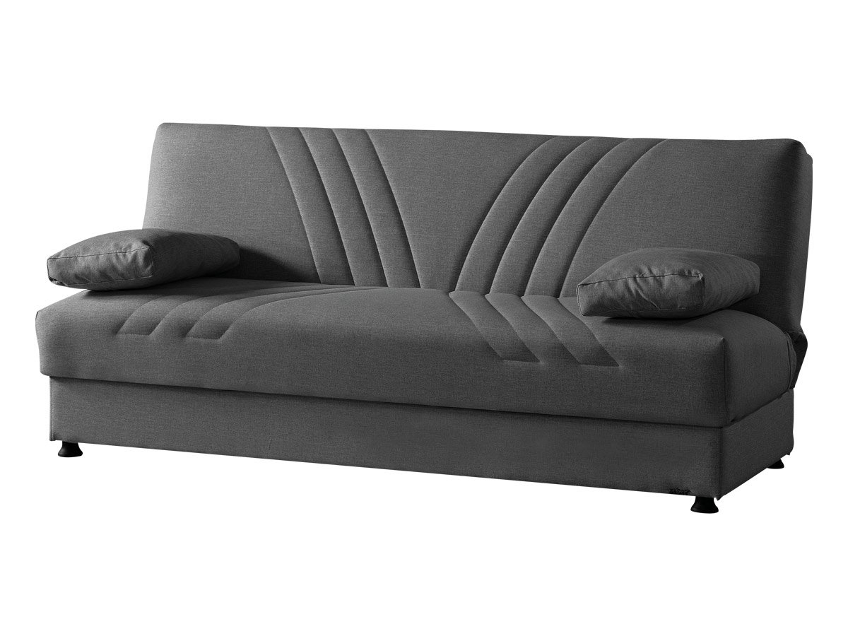 Einzelsofa grau Schlaffunktion ausziehbar 2-Sitzer 198 cm - KAYA