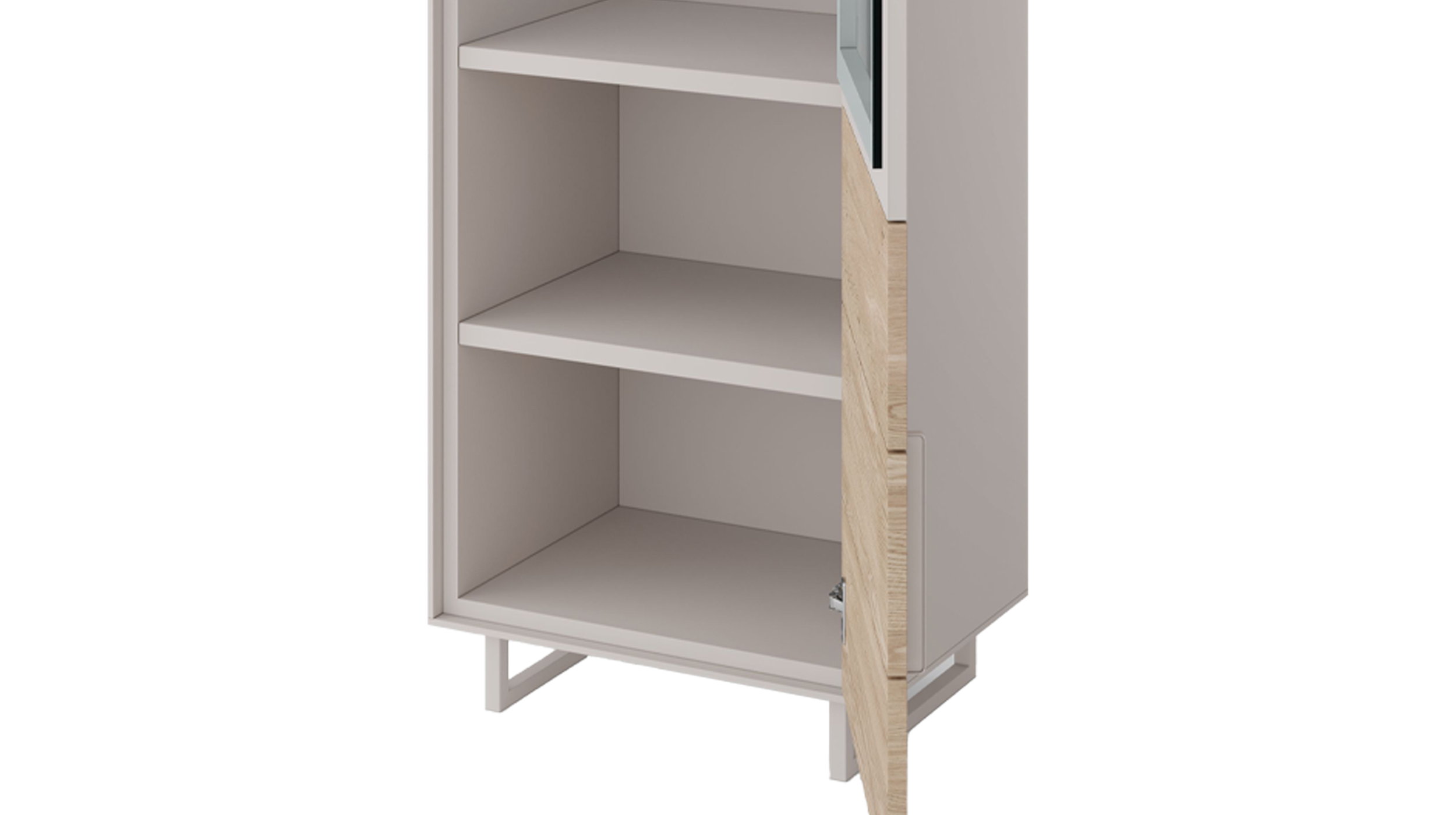 Vitrine mit Glastür Eiche teilmassiv geölt Breite 54 cm - KAI 