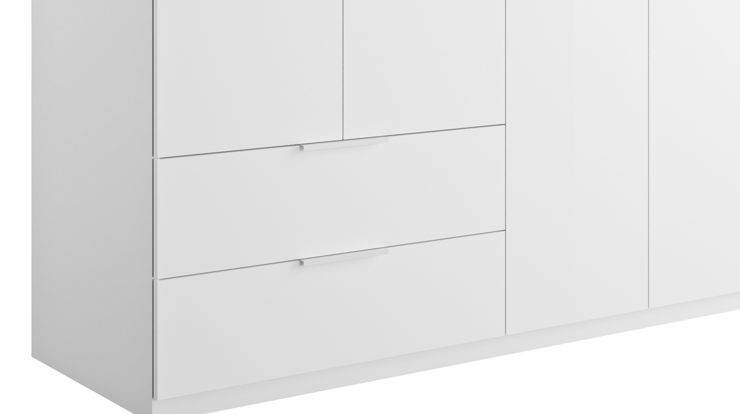 Kleiderschrank weiß hochglanz - Schubladen - 162 cm - ESPRESSO
