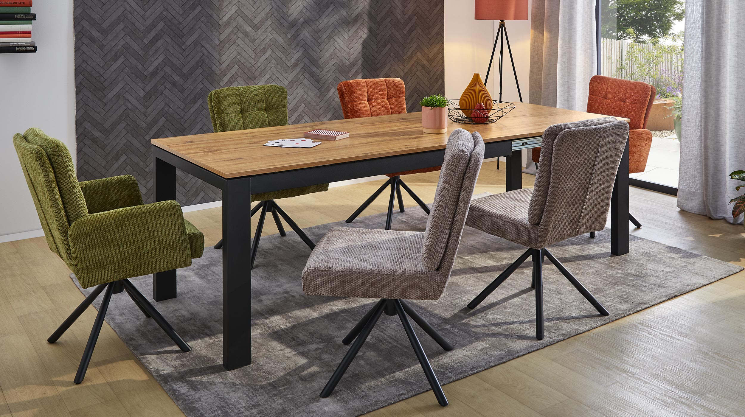 Esstisch 160 x 90 cm ausziehbar Wildeiche - BELIA