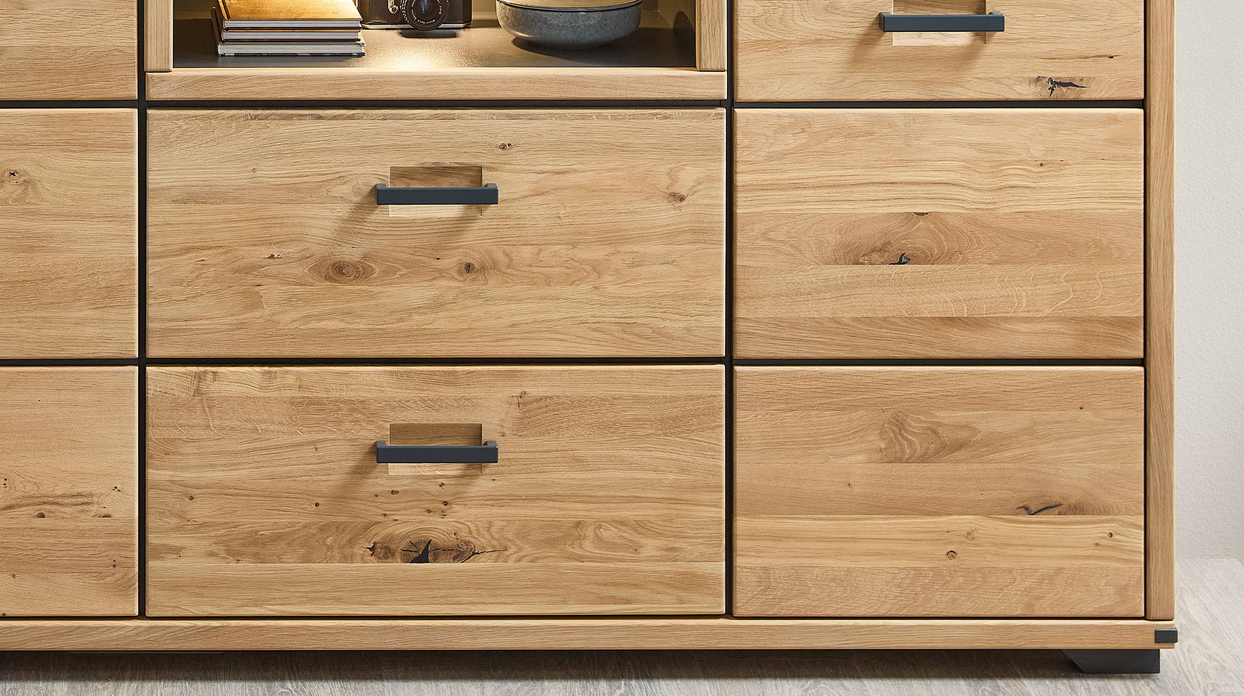 Sideboard mit Beleuchtung - Wildeiche - 219 cm - CATANIA