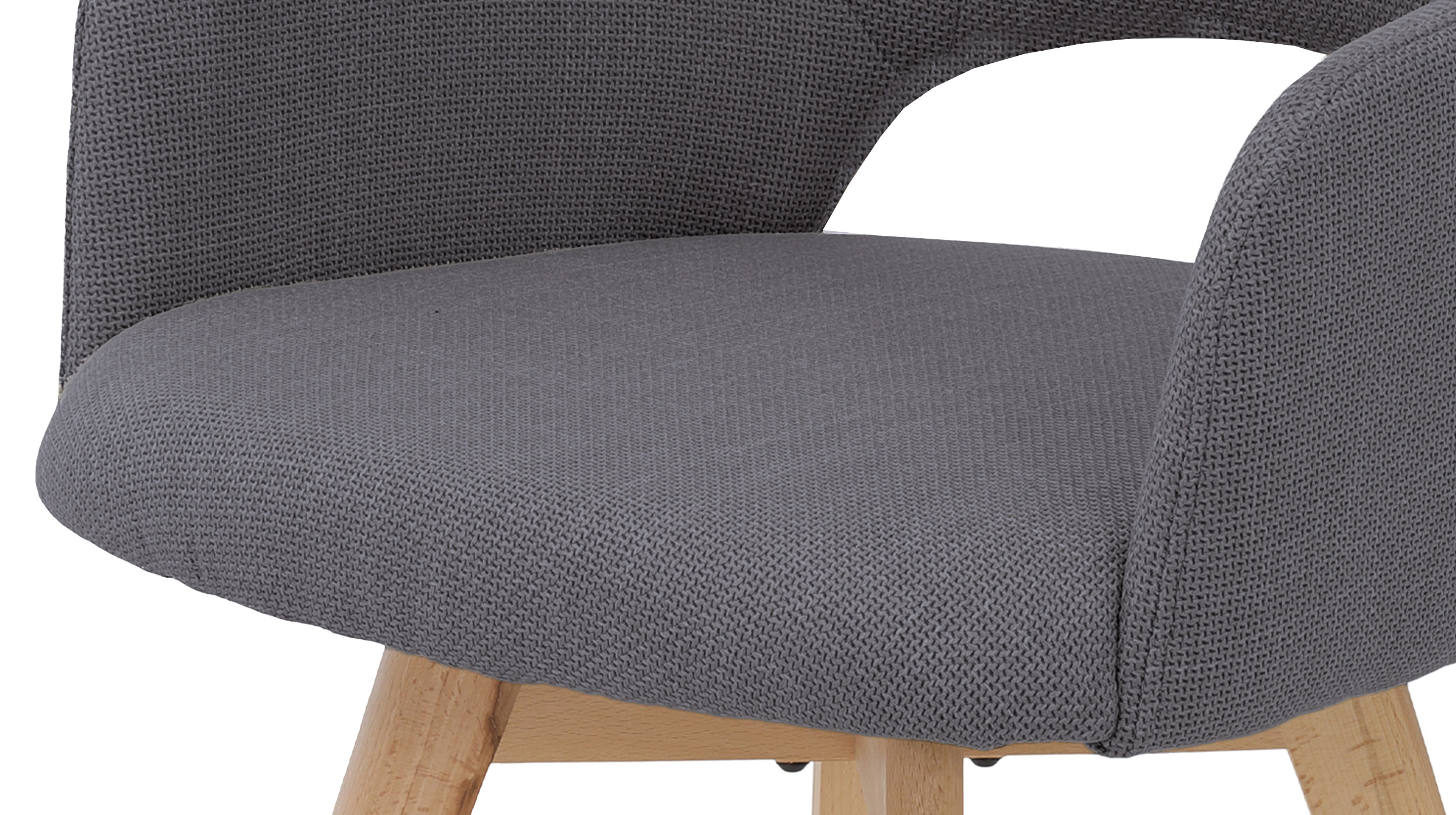 Armlehnstuhl grau Drehstuhl Microfaser Webstoff - STADE