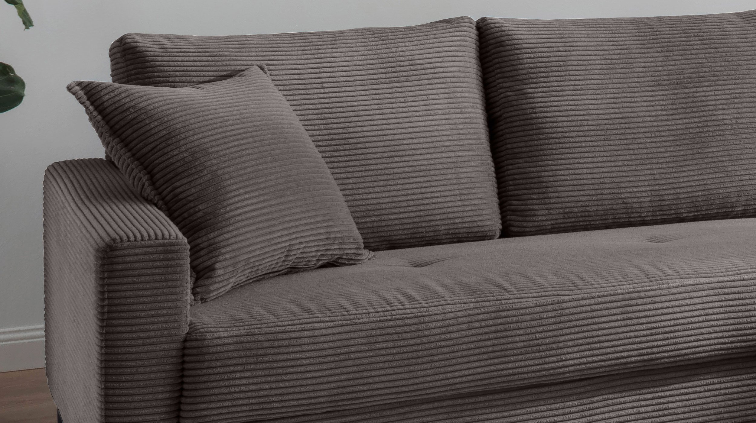 Ecksofa Cord dunkelgrau 276 x 173 cm - SUMMER