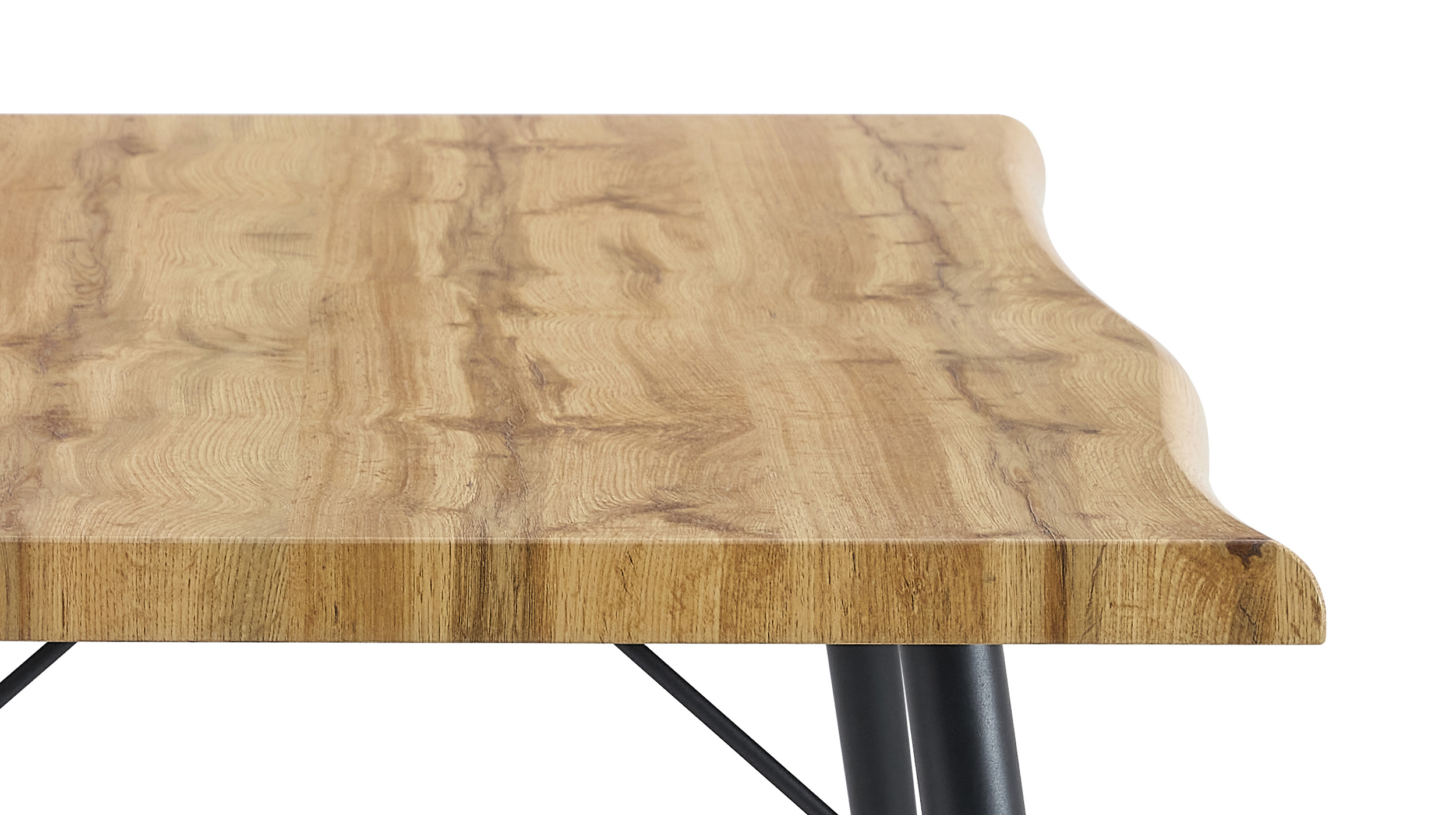 Esstisch Baumkantentisch Optik 180 x 90 cm Wildeiche - TAILIN