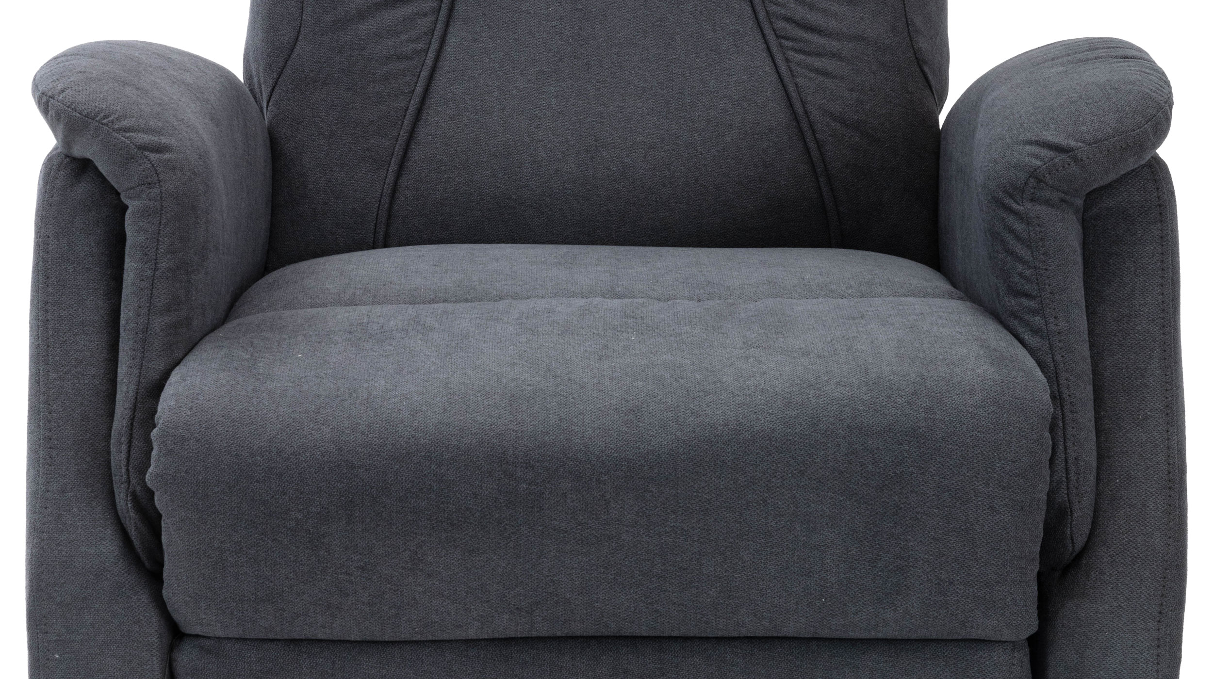 Fernsehsessel grau Samtbezug mit Motor und Aufstehhilfe - LEANA