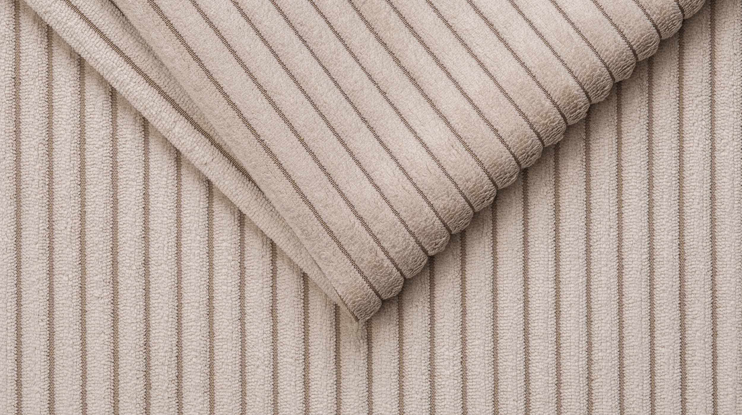 Ecksofa Cord beige mit Schlaffunktion 243 cm - Bettkasten - POLL