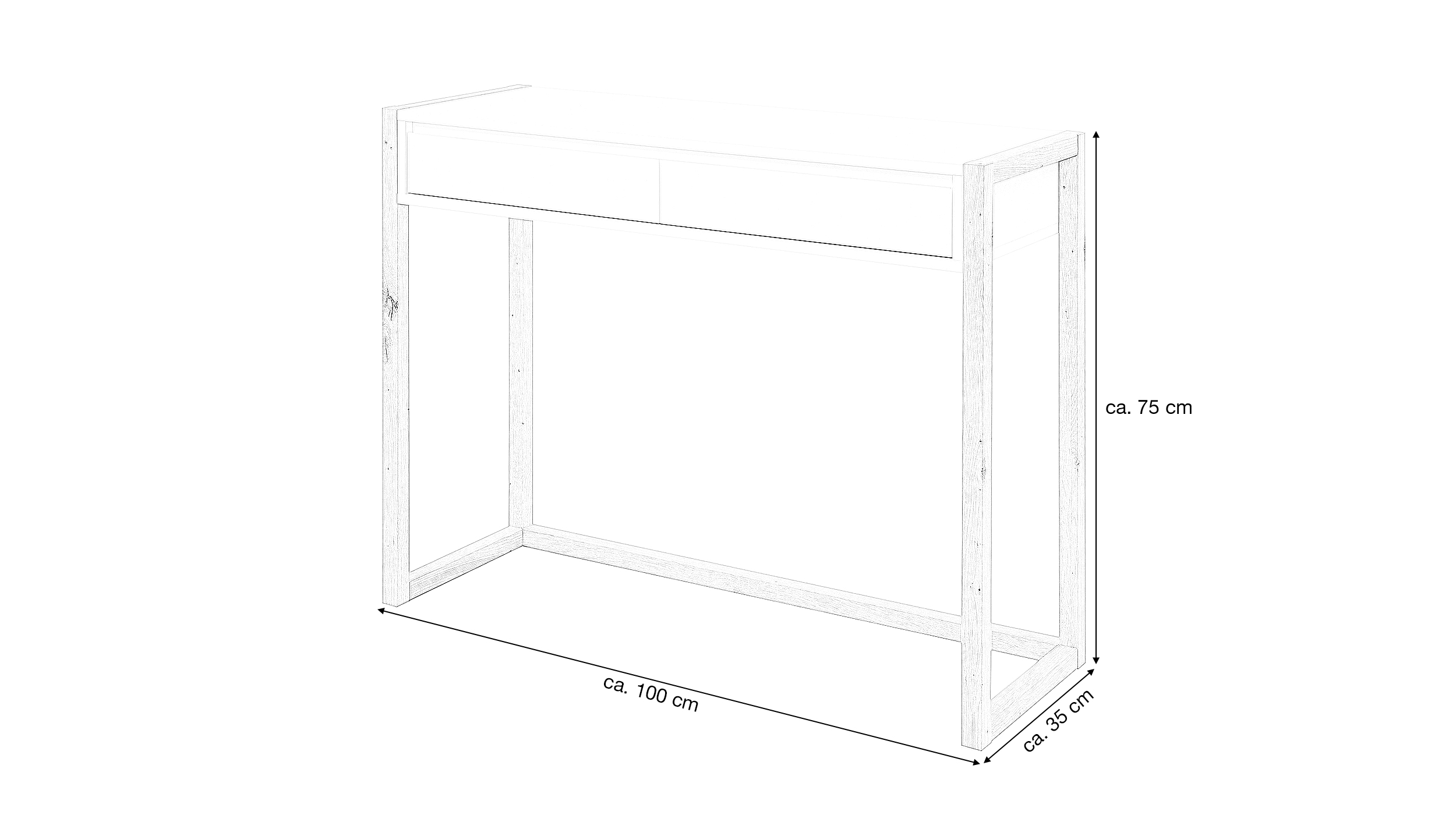 Schreibtisch weiß Artisan Eiche - 100 x 35 cm - DENVER   Schreibtisch weiß Artisan Eiche - 100 x 35 cm - DENVER