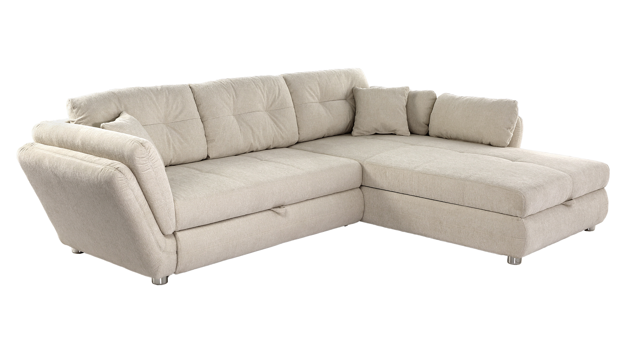 Ecksofa mit Schlaffunktion beige - 297 x 207 cm - JENGEN