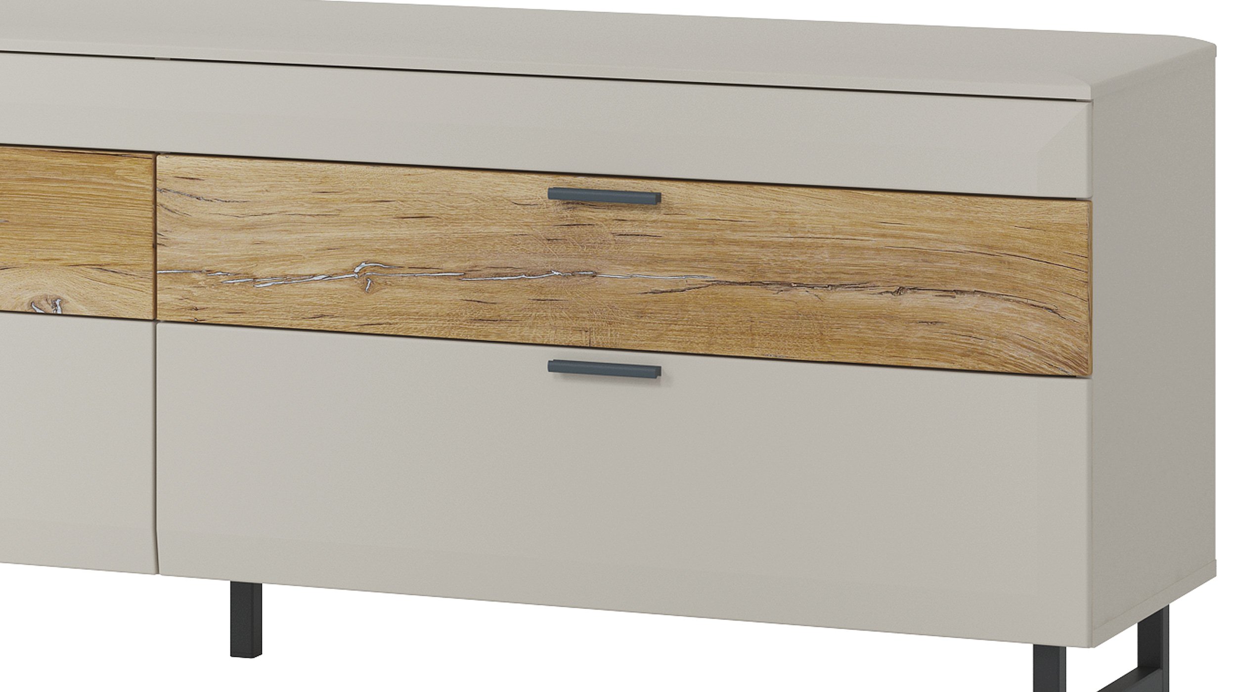 TV - Lowboard kieselgrau - Eiche 183 cm - VERMONT