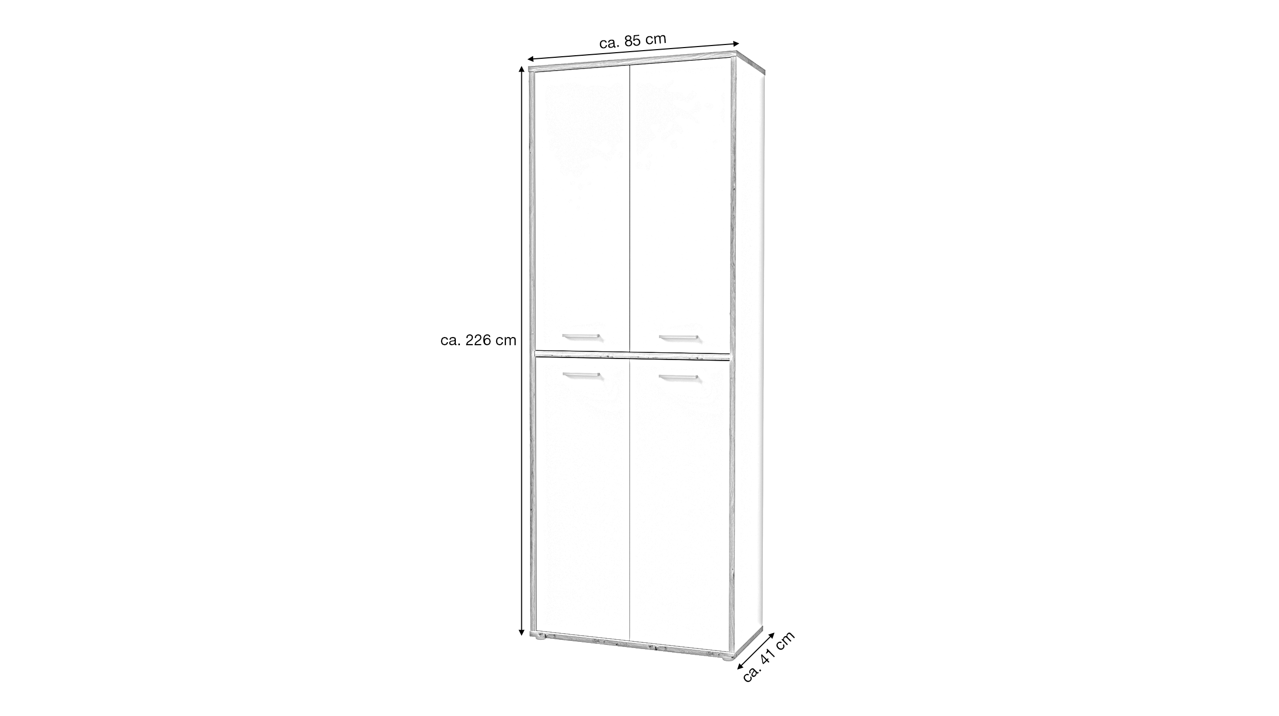 Mehrzweckschrank weiß - Artisan Eiche 226 cm - KEFLAVIK