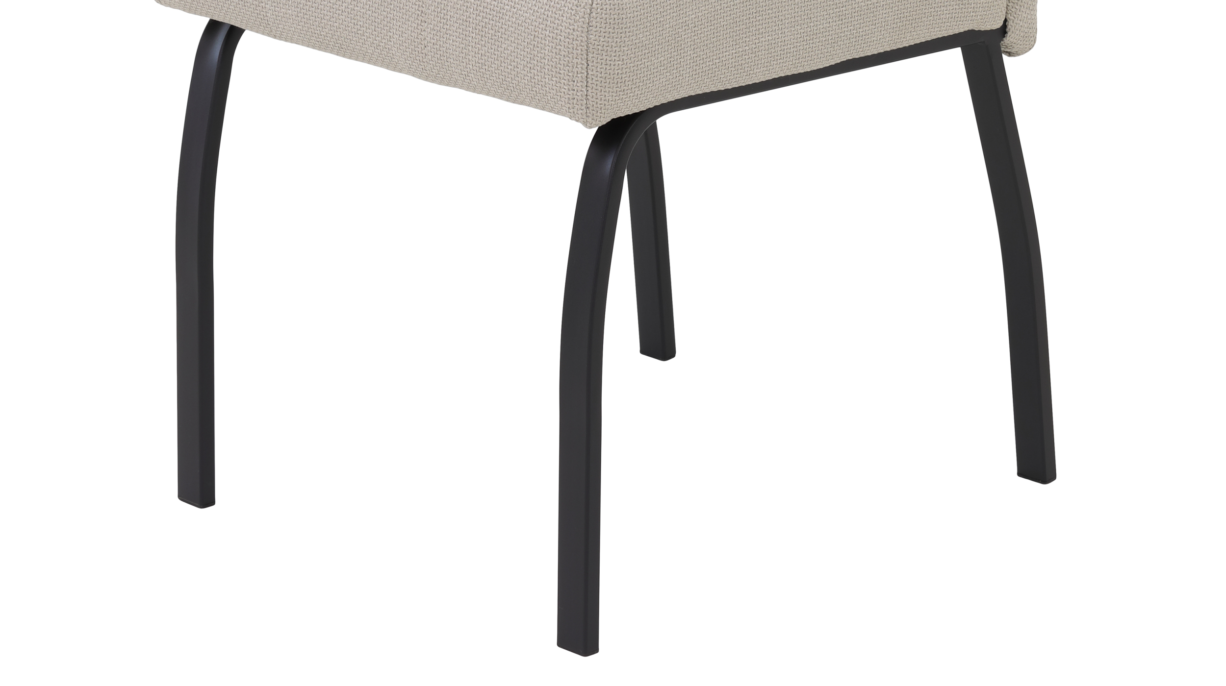 Polsterstuhl beige Metallgestell Microfaser Webstoff - LAILA