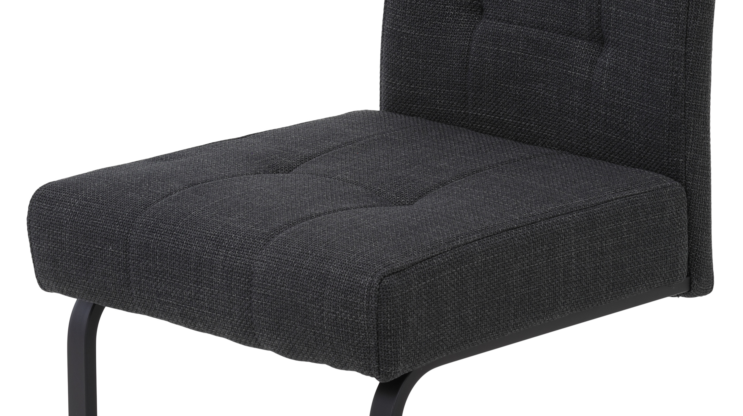 Schwingstuhl für Esszimmer anthrazit Microfaser Webstoff - WIEN