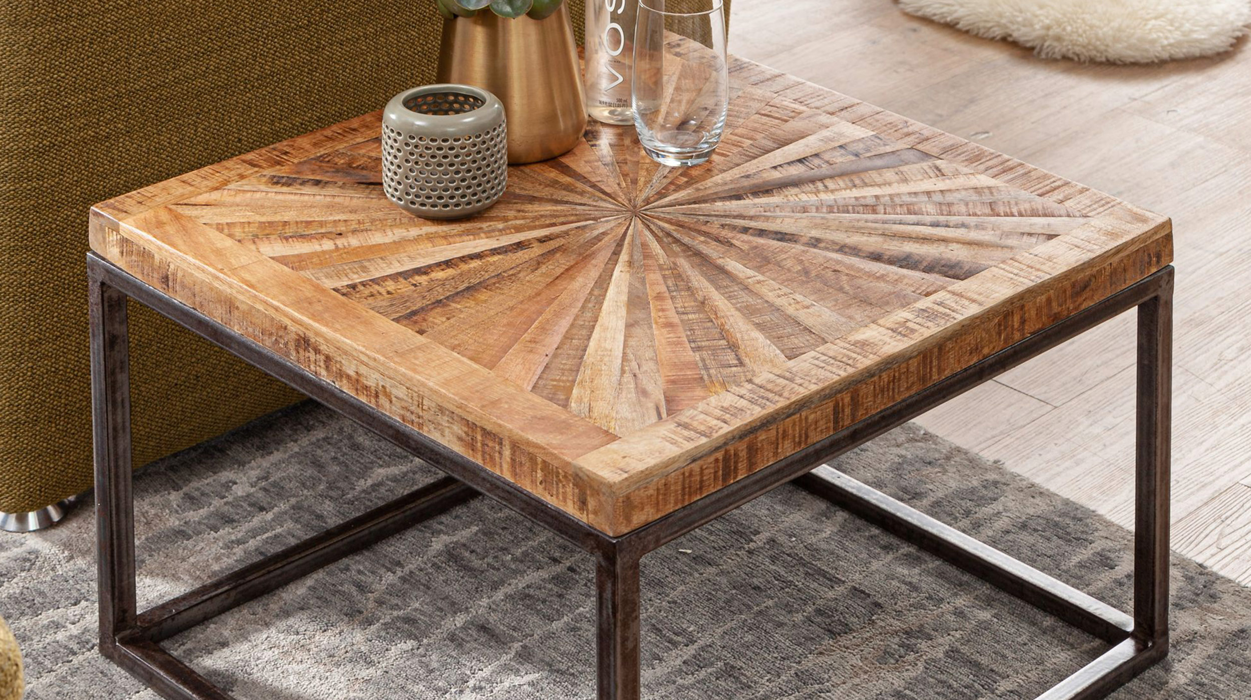 Couchtisch Mango massiv lackiert 55 x 55 cm - JONA 