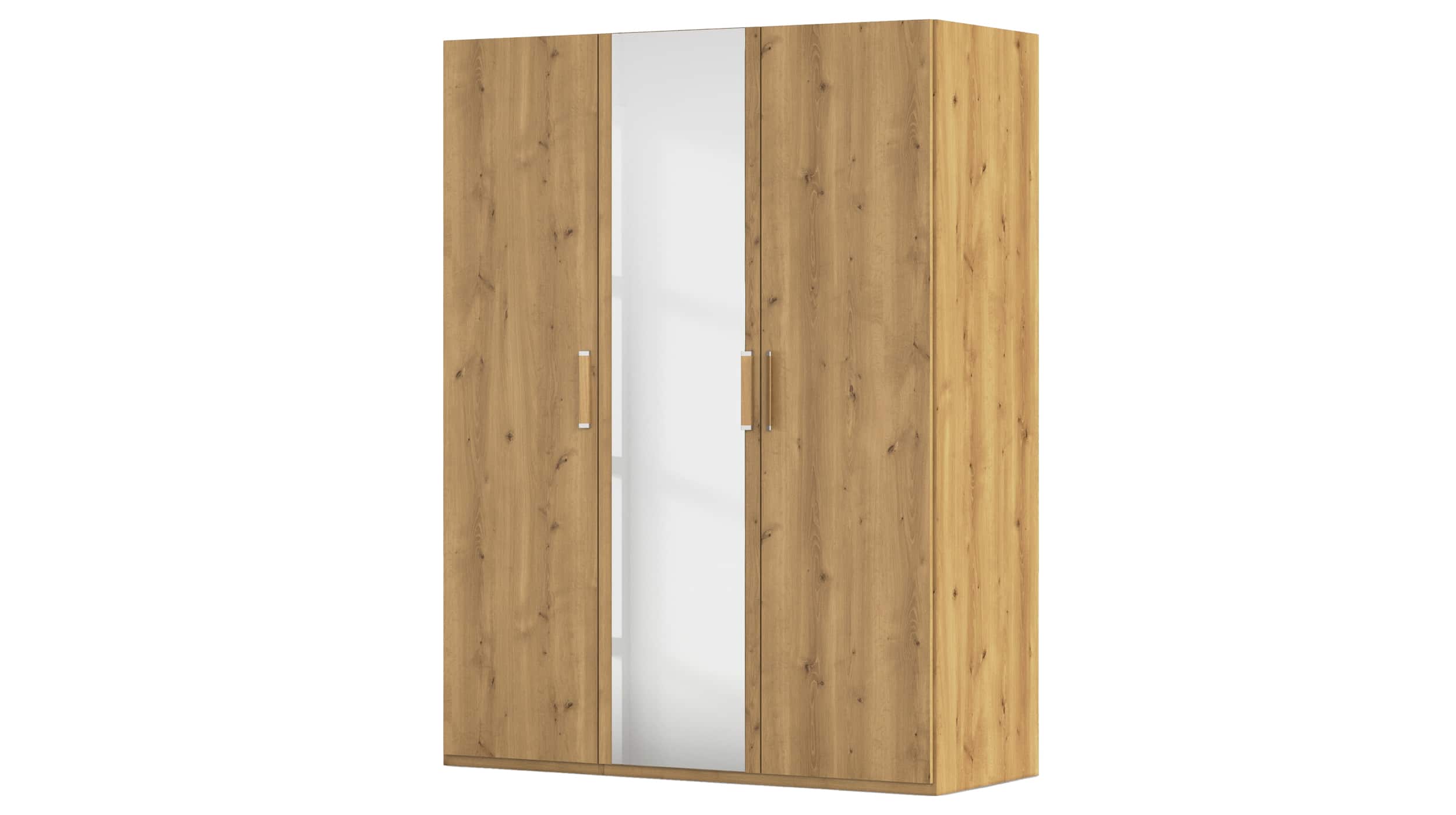 Kleiderschrank mit Spiegel - Asteiche - 151 cm - EVELYN