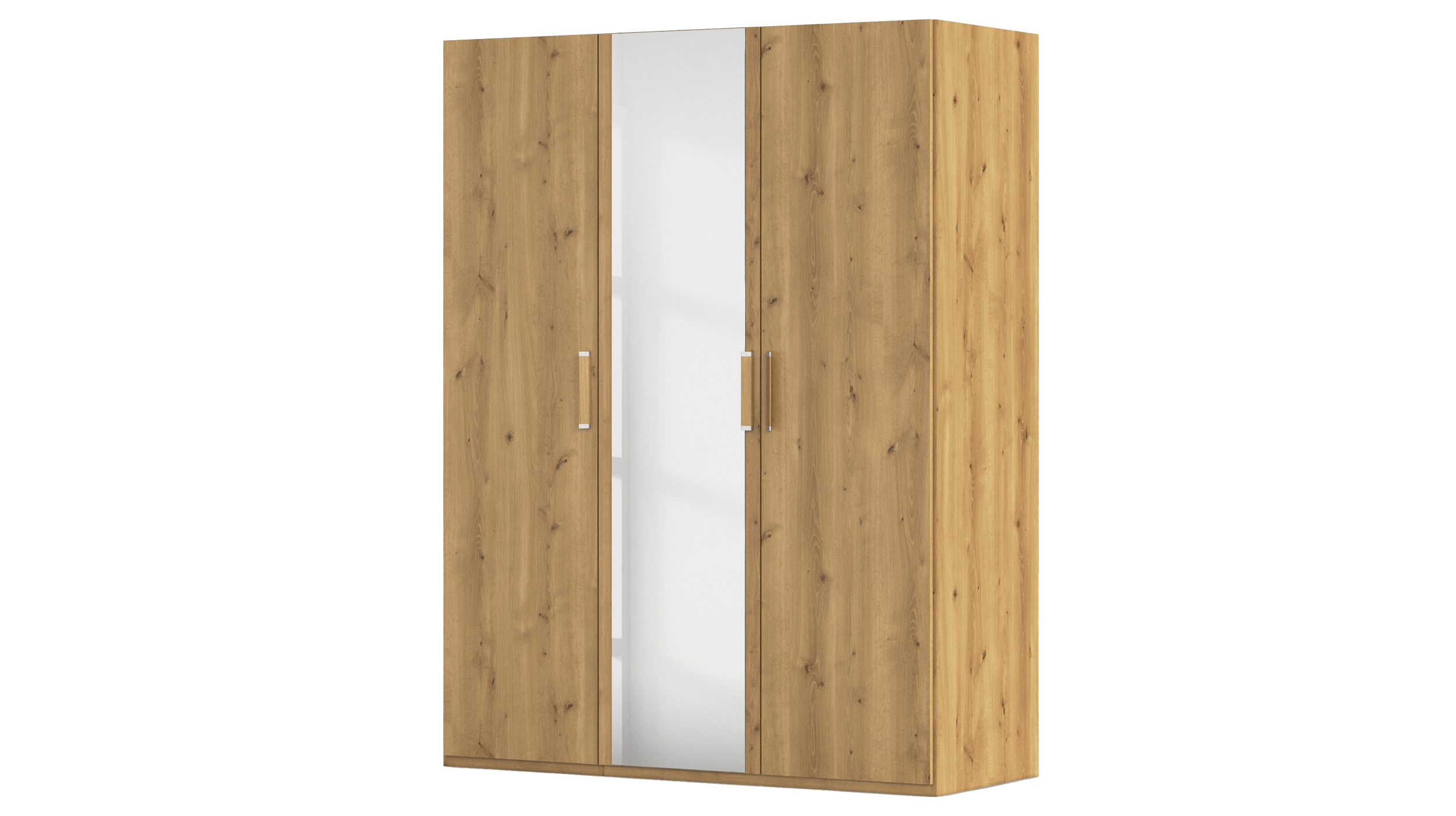 Kleiderschrank mit Spiegel - Asteiche - 151 cm - rauch - EVELYN