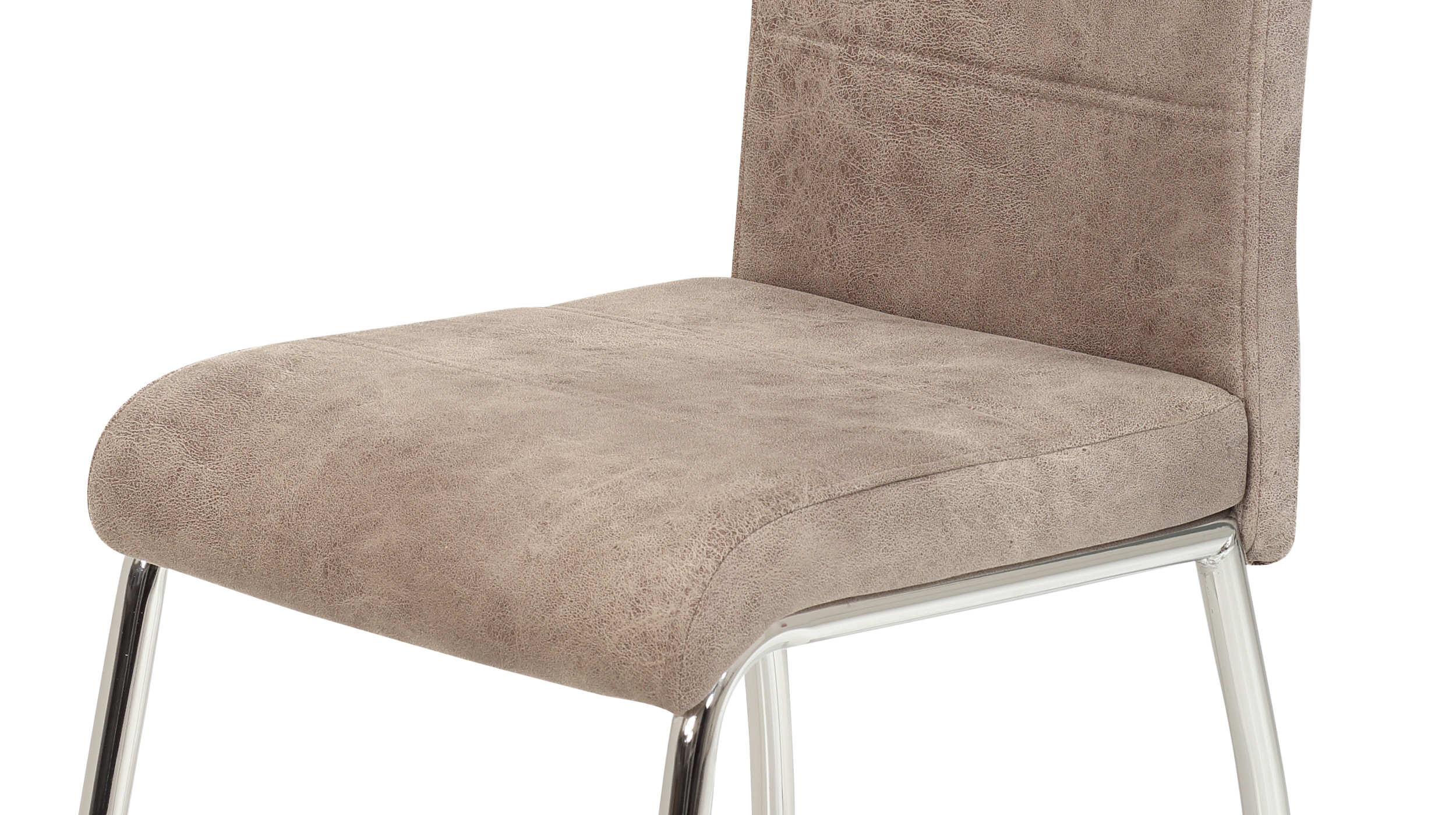 Polsterstuhl beige Metallgestell - Microfaser - SUSI