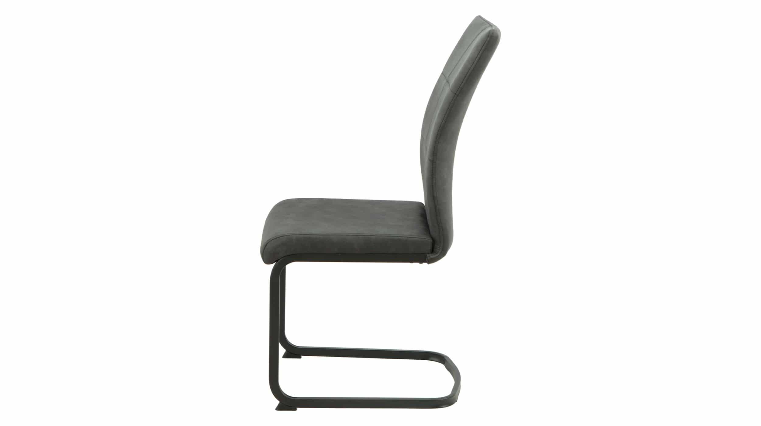 Schwingstuhl Vintage Anthrazit Freischwinger Microfaser - MELANIE