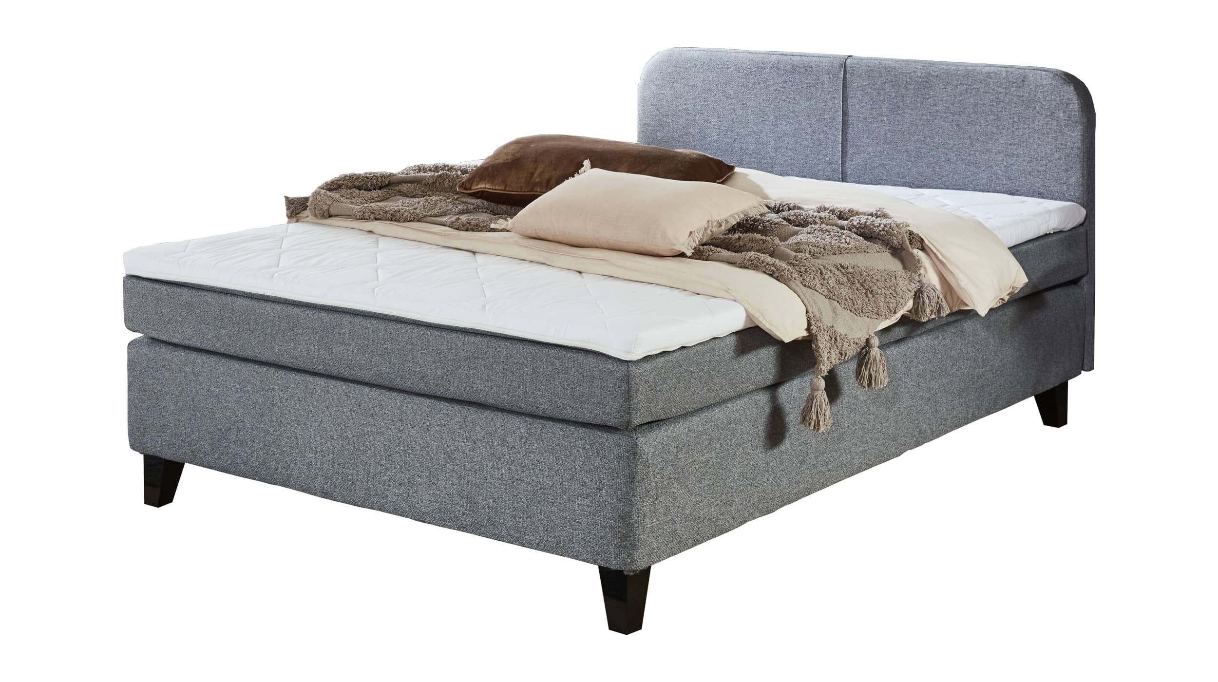 Boxspringbett 140 x 200 cm grau - Microfaser - JOLIET