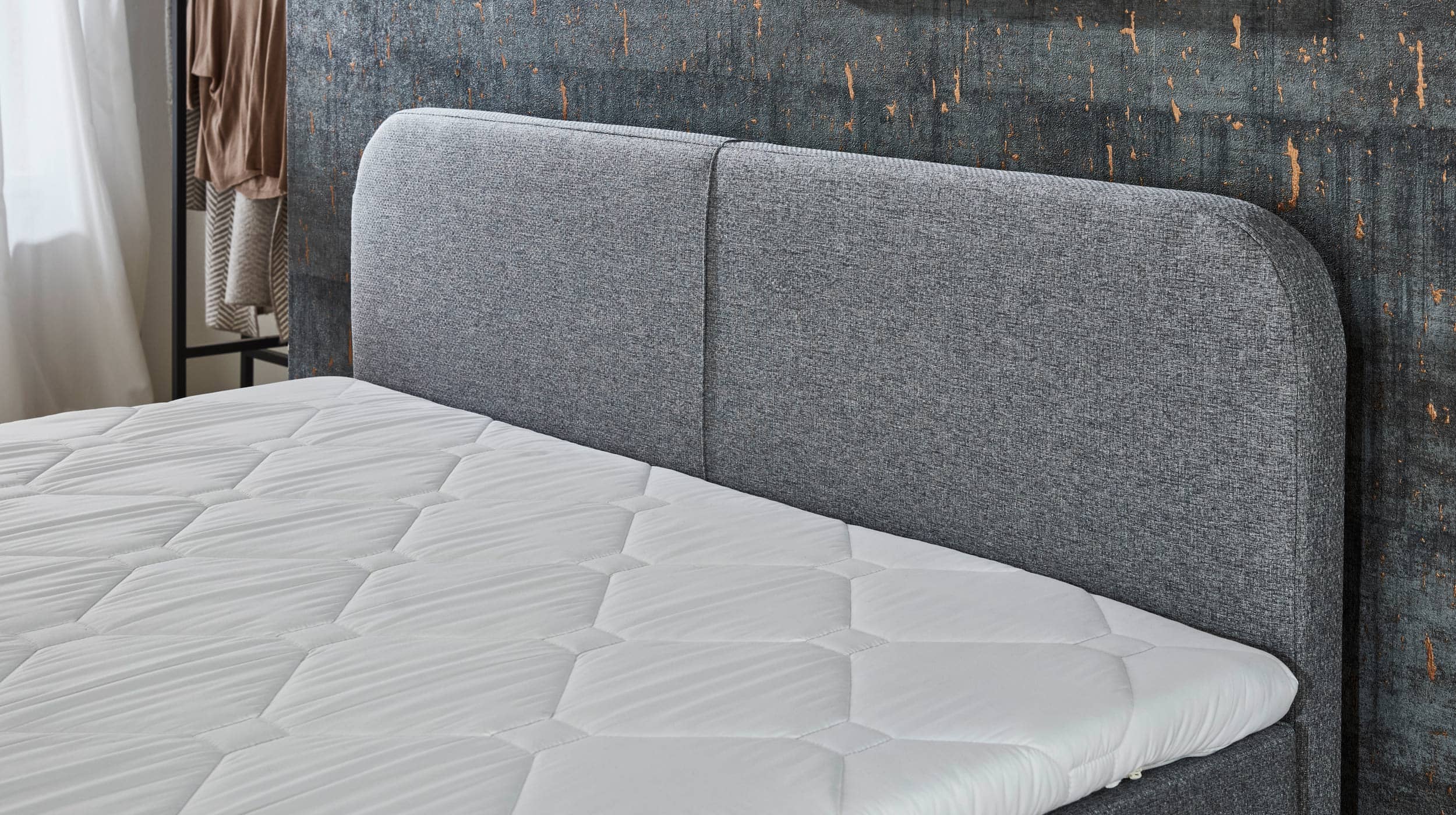 Boxspringbett 140 x 200 cm grau - Microfaser - JOLIET