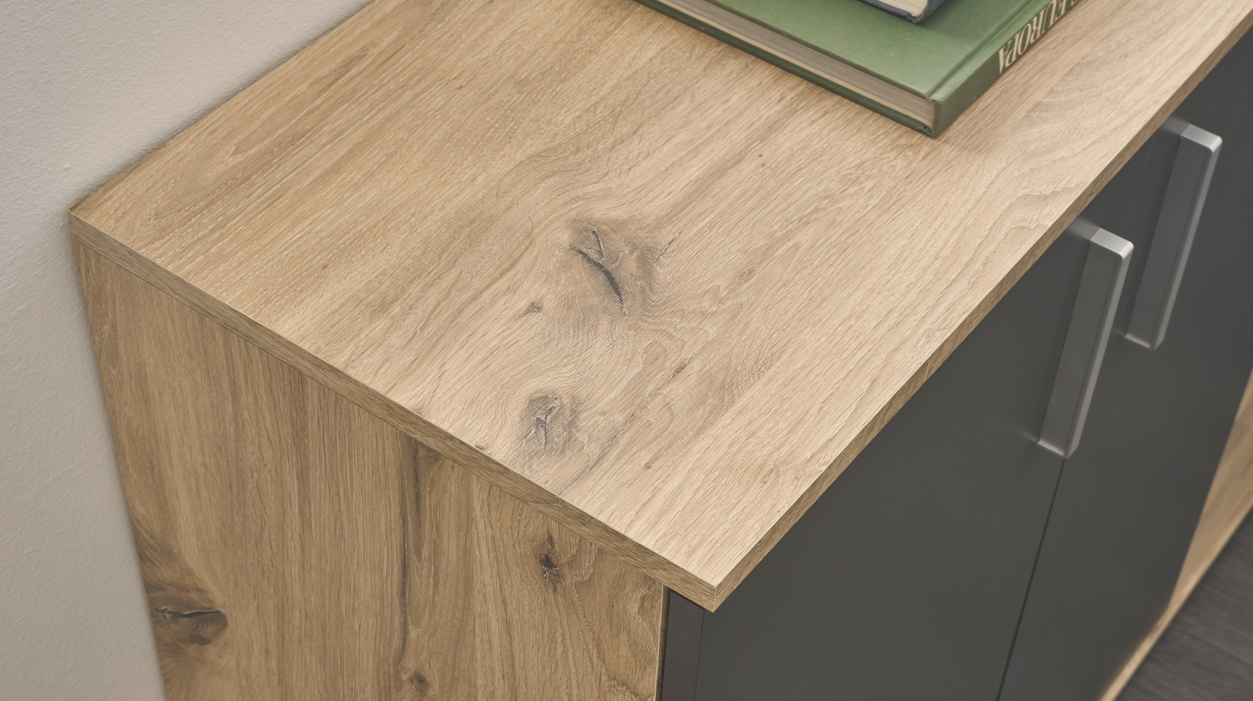 Kommode Viking Oak - grau 120 x 84 cm - BOBBY